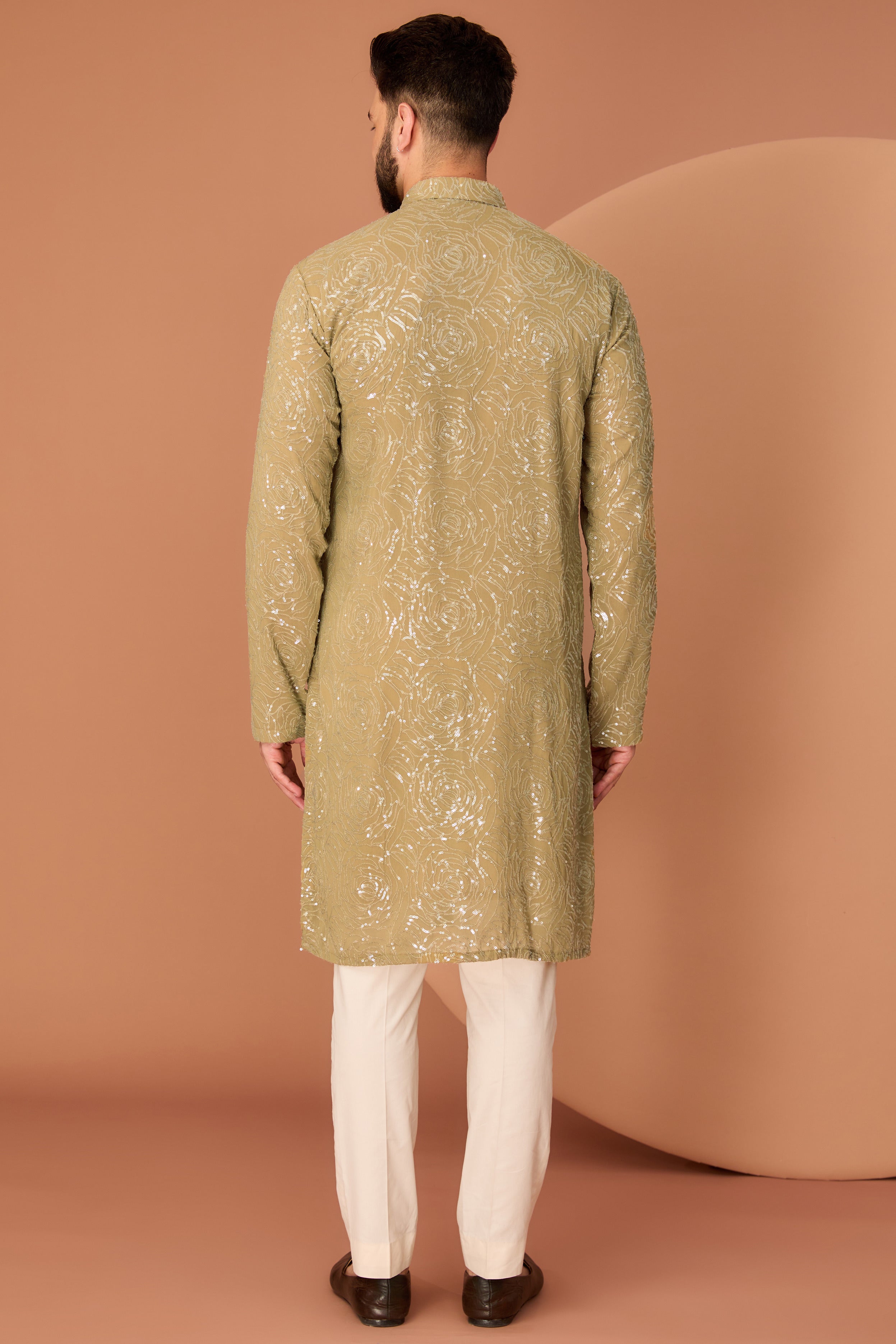 copper heavy sequined kurta - kasbahmen