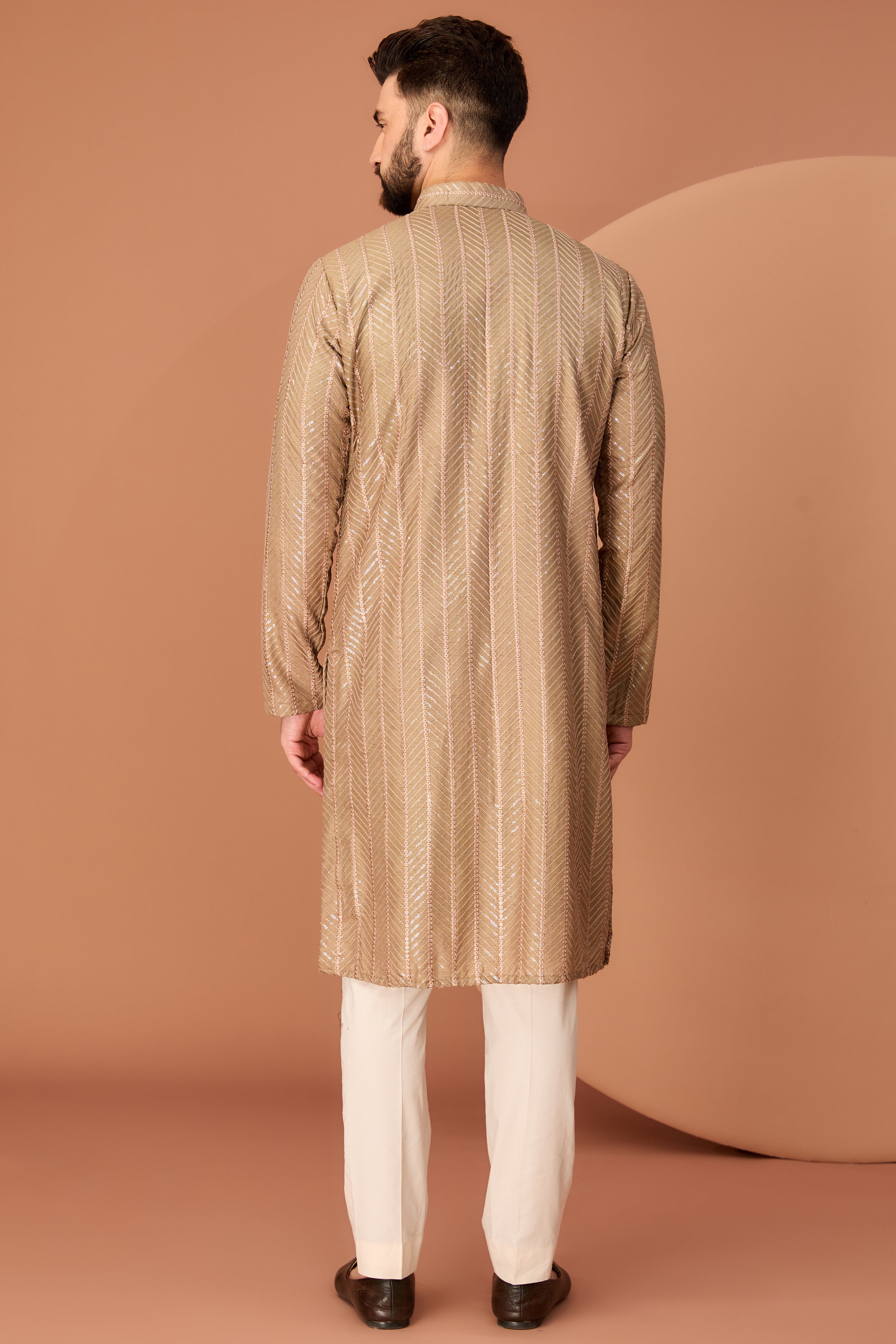 Copper Brown Sequin kurta - kasbahmen