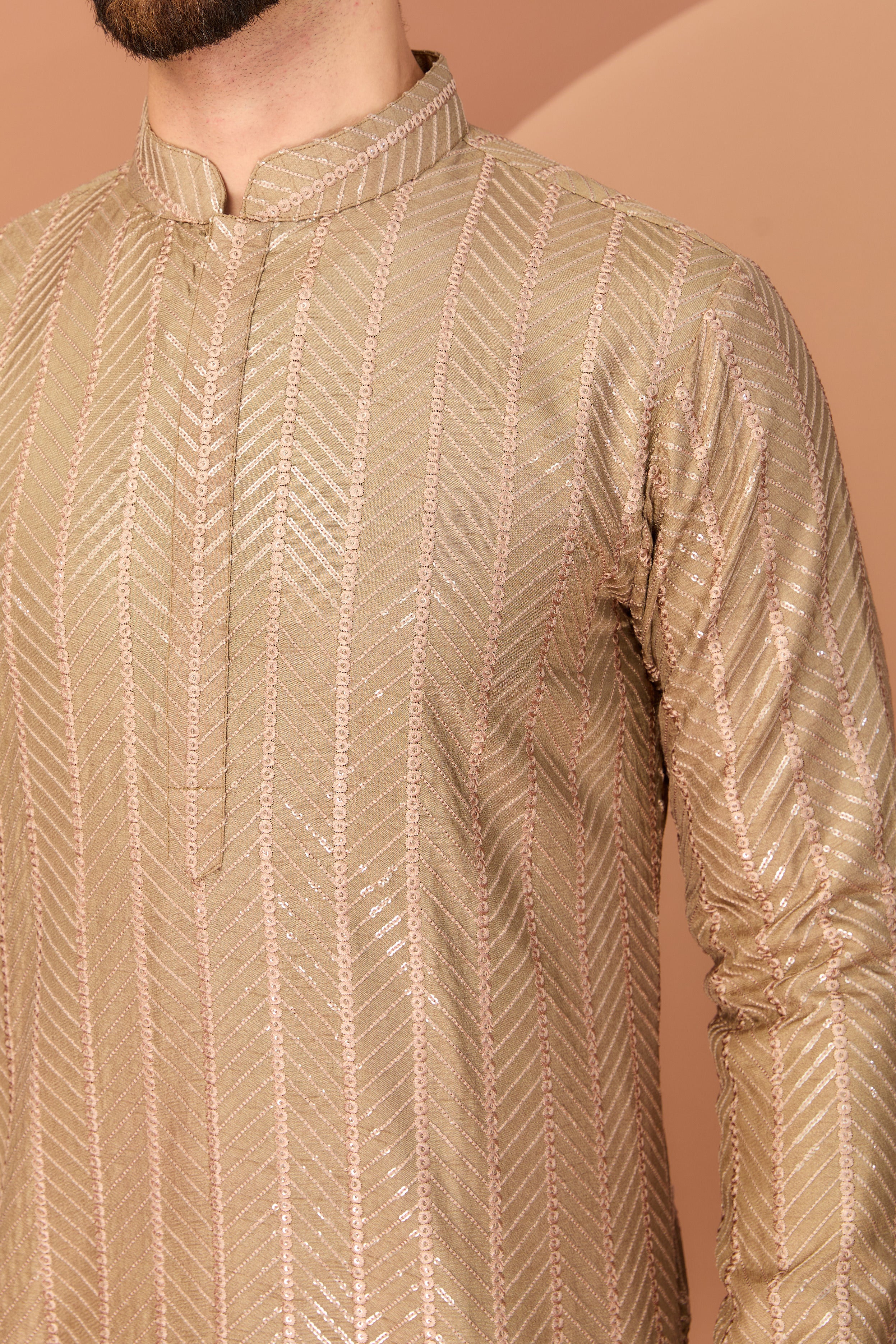 Copper Brown Sequin kurta - kasbahmen