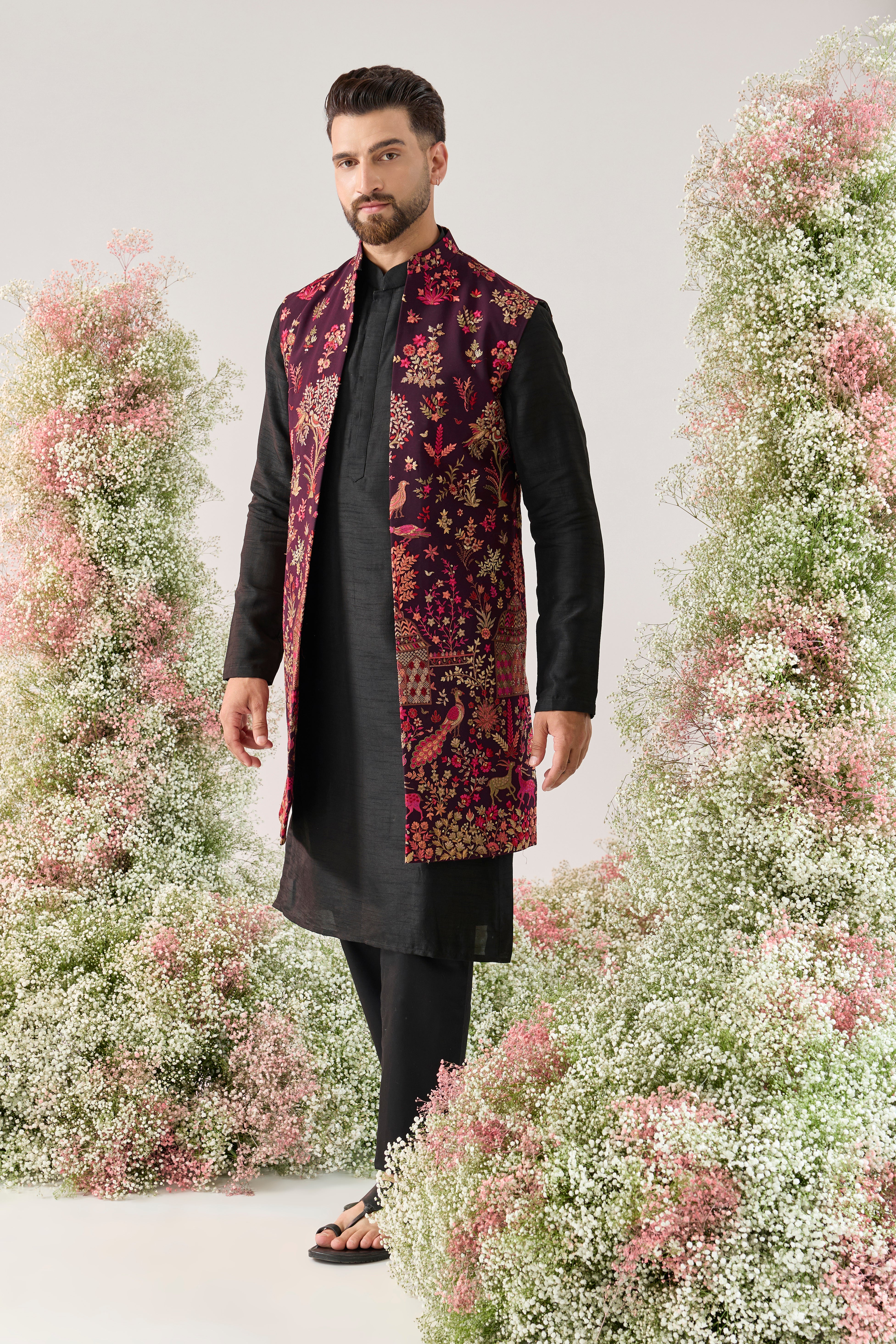 wine royal heritage long open jacket