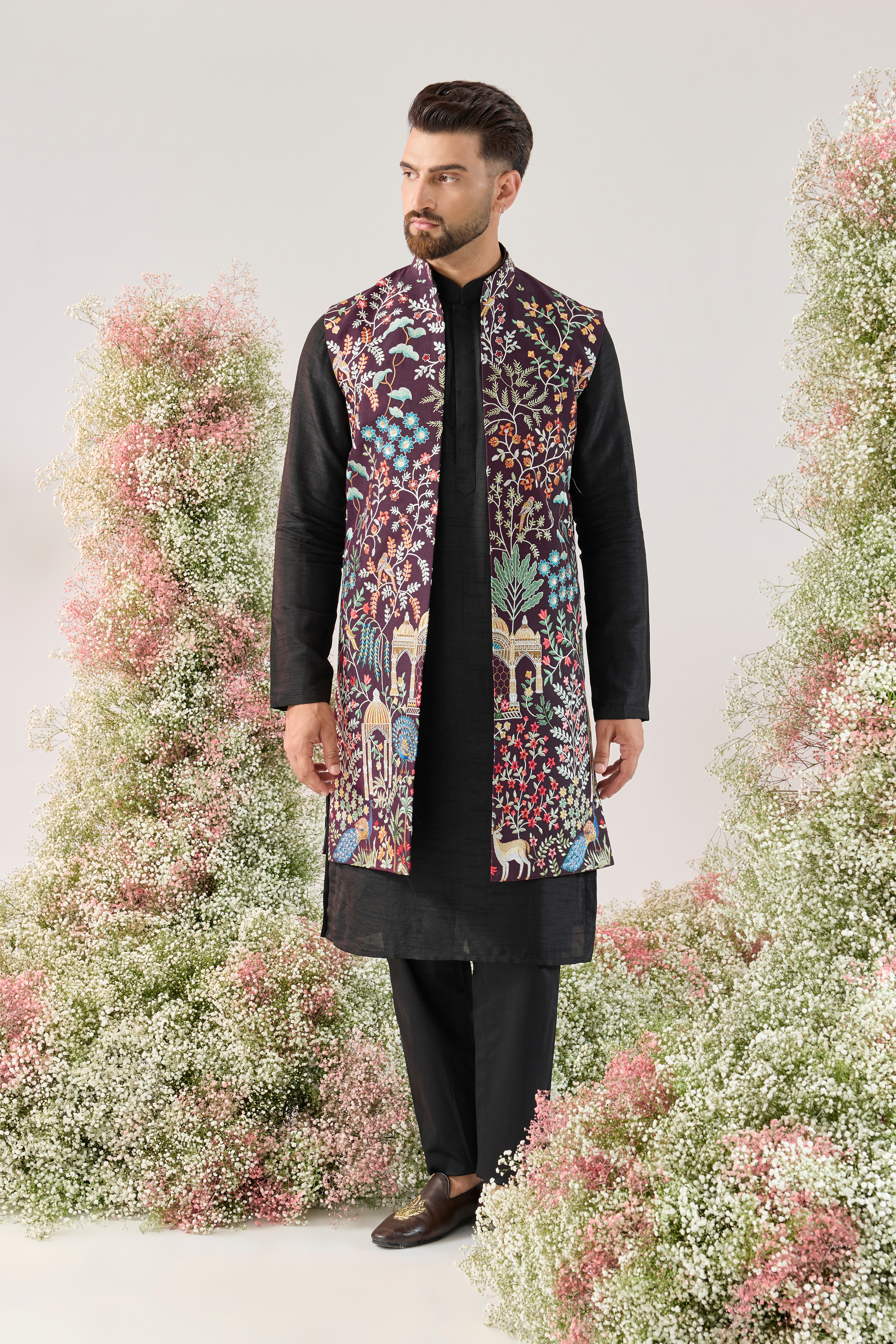 wine royal heritage long open jacket