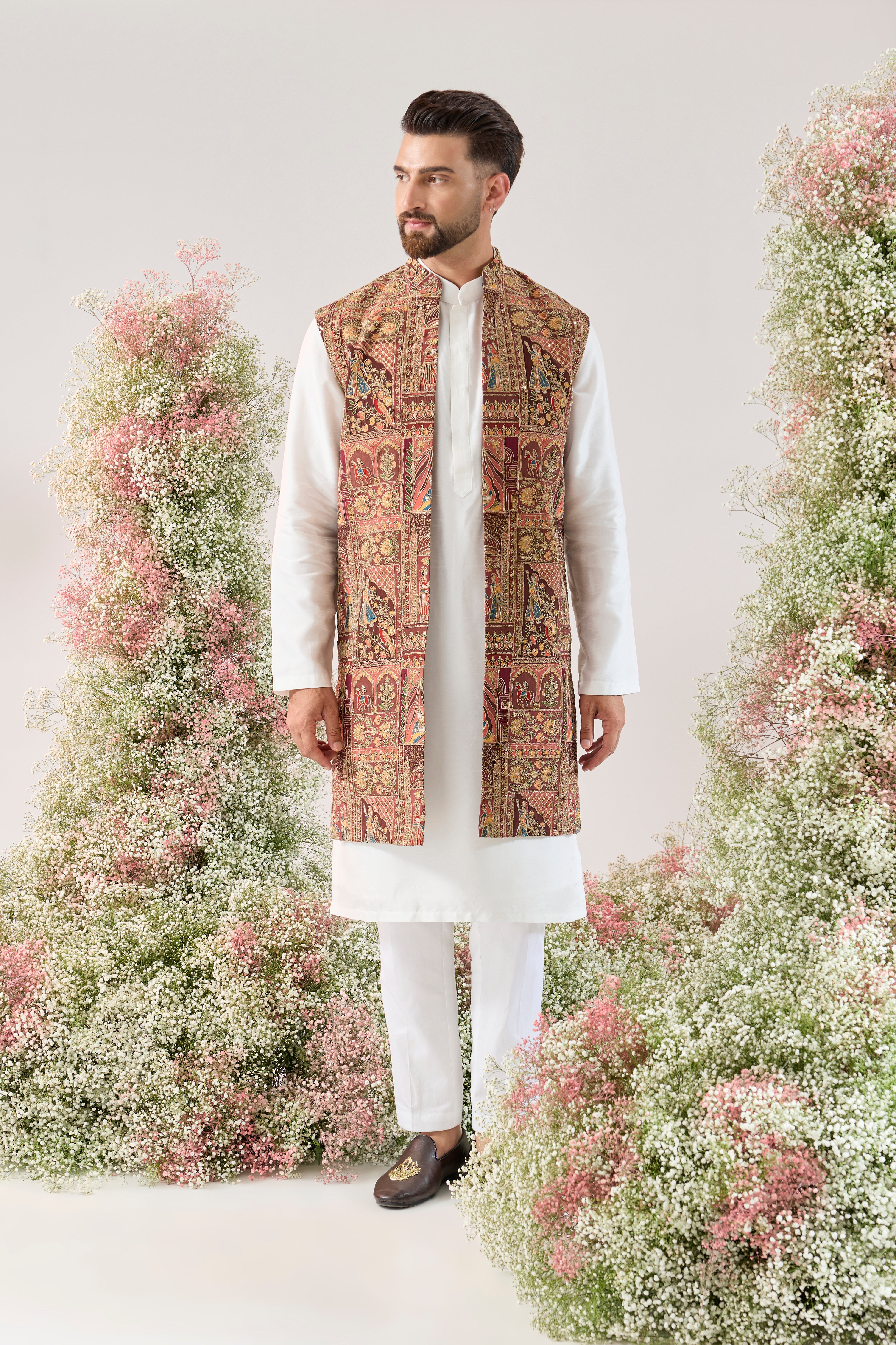 mauve taupe royal heritage long open jacket