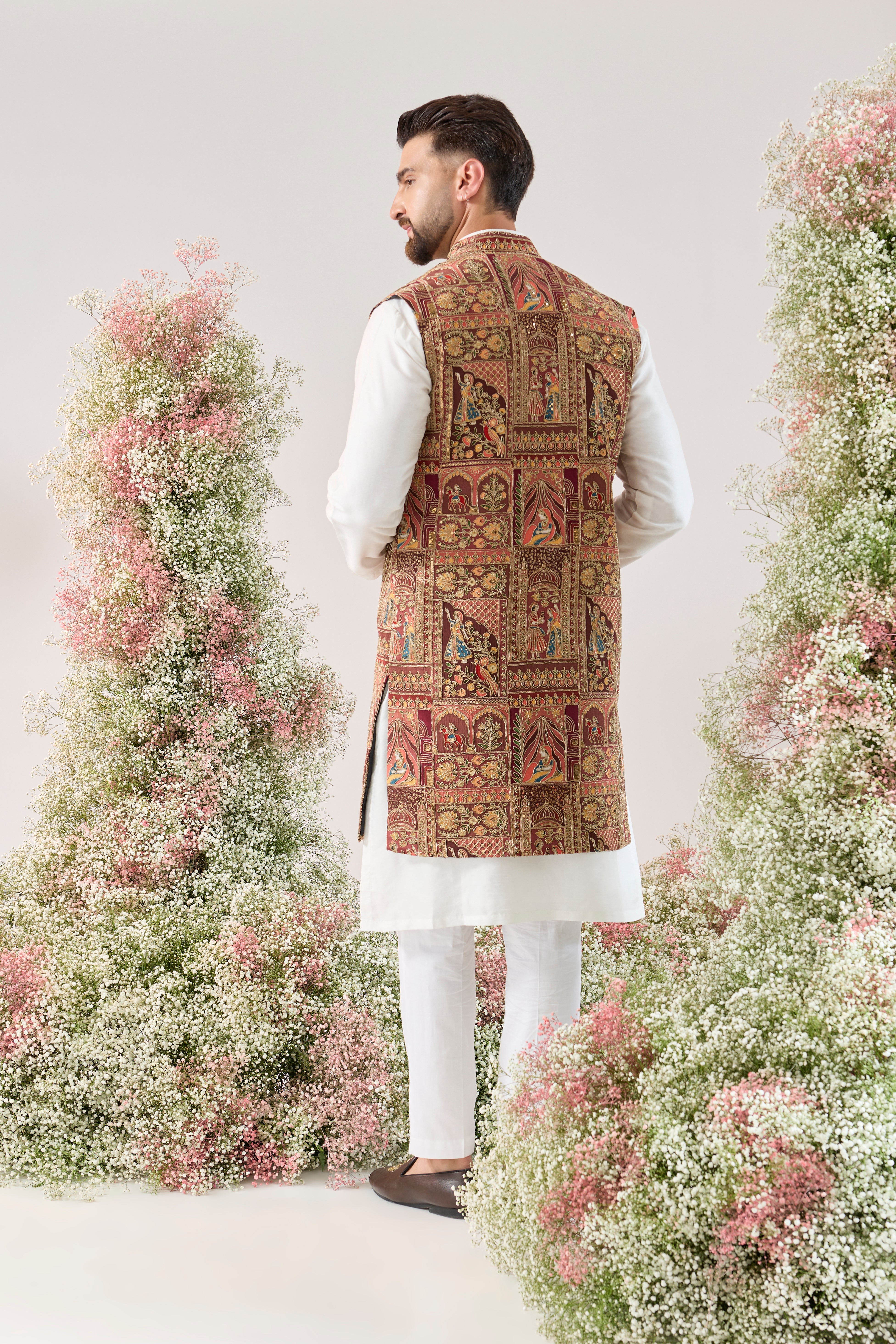 mauve taupe royal heritage long open jacket