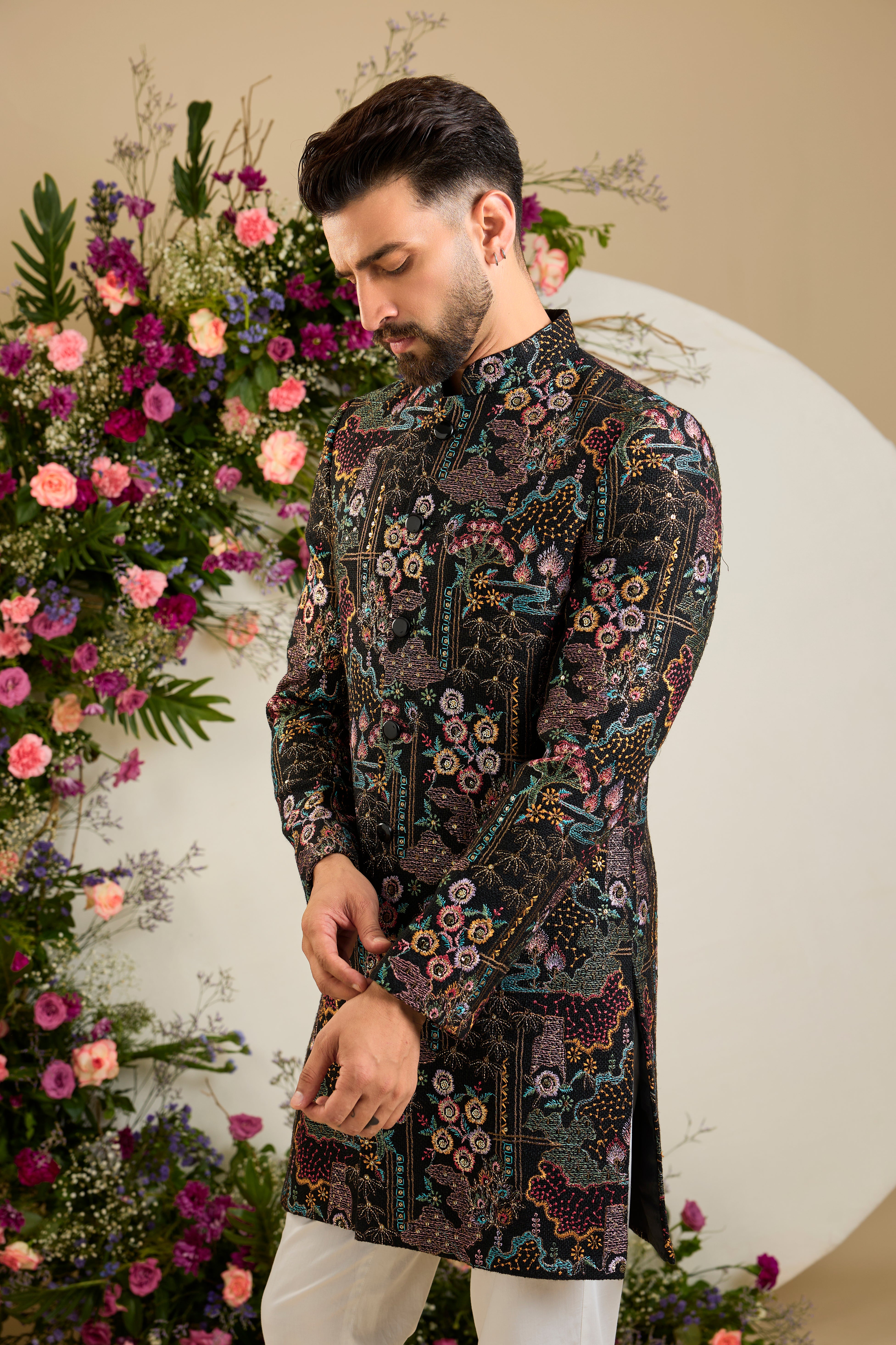 The Savile Botanica short sherwani