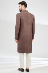 Mauve-taupe cut-dana sherwani - kasbahmen