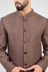 Mauve-taupe cut-dana sherwani - kasbahmen