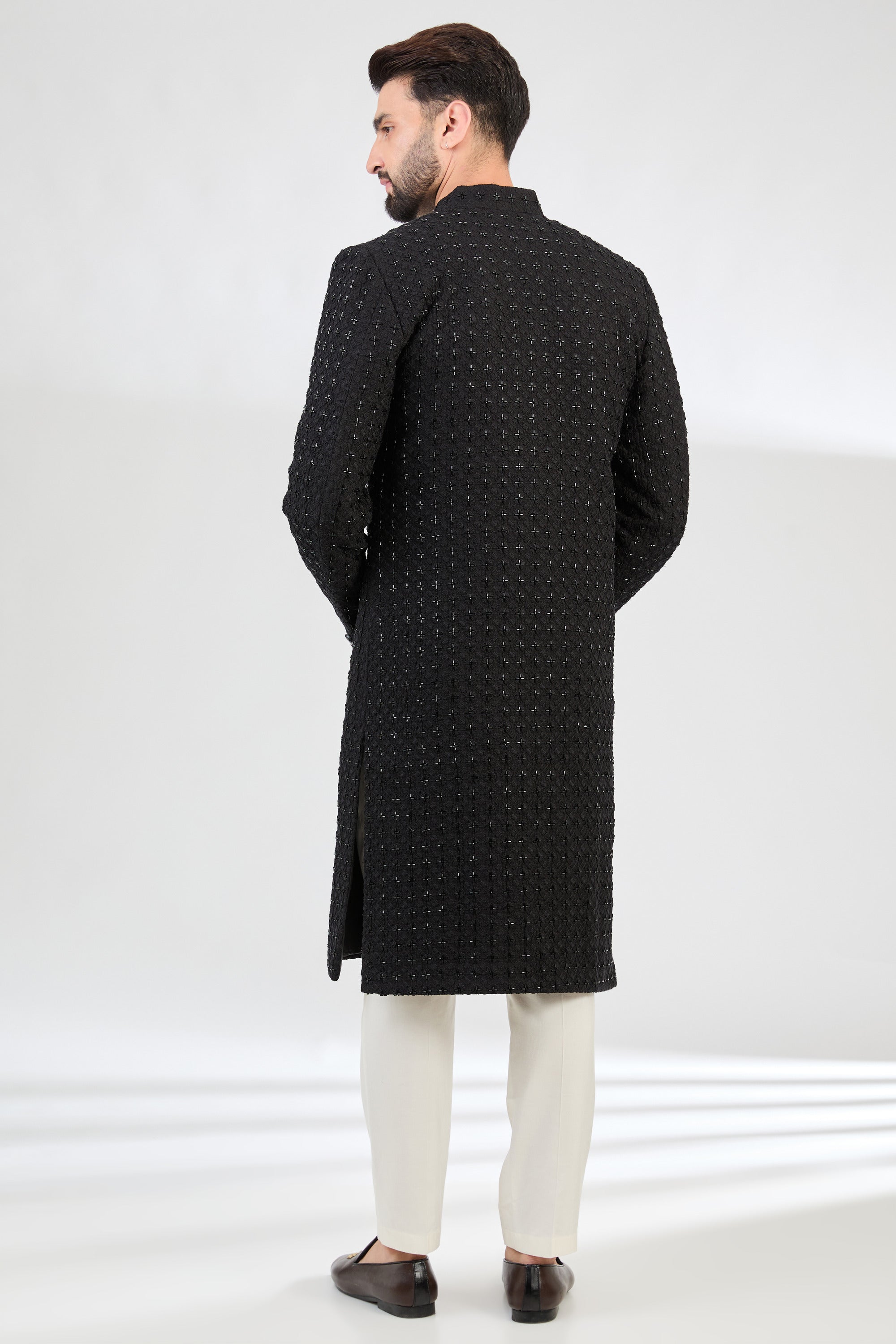 Signature Black Cut-dana sherwani - kasbahmen