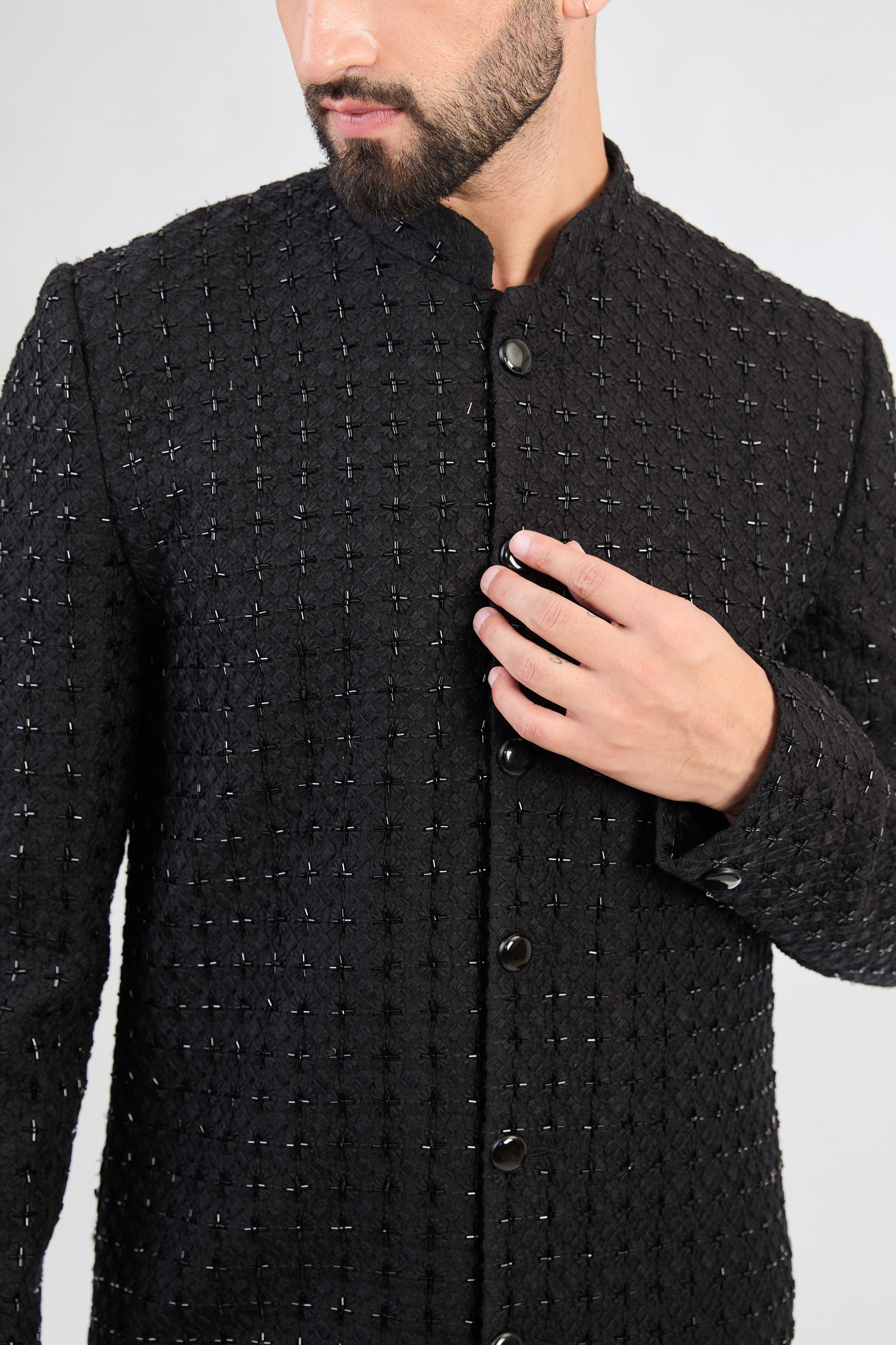 Signature Black Cut-dana sherwani - kasbahmen