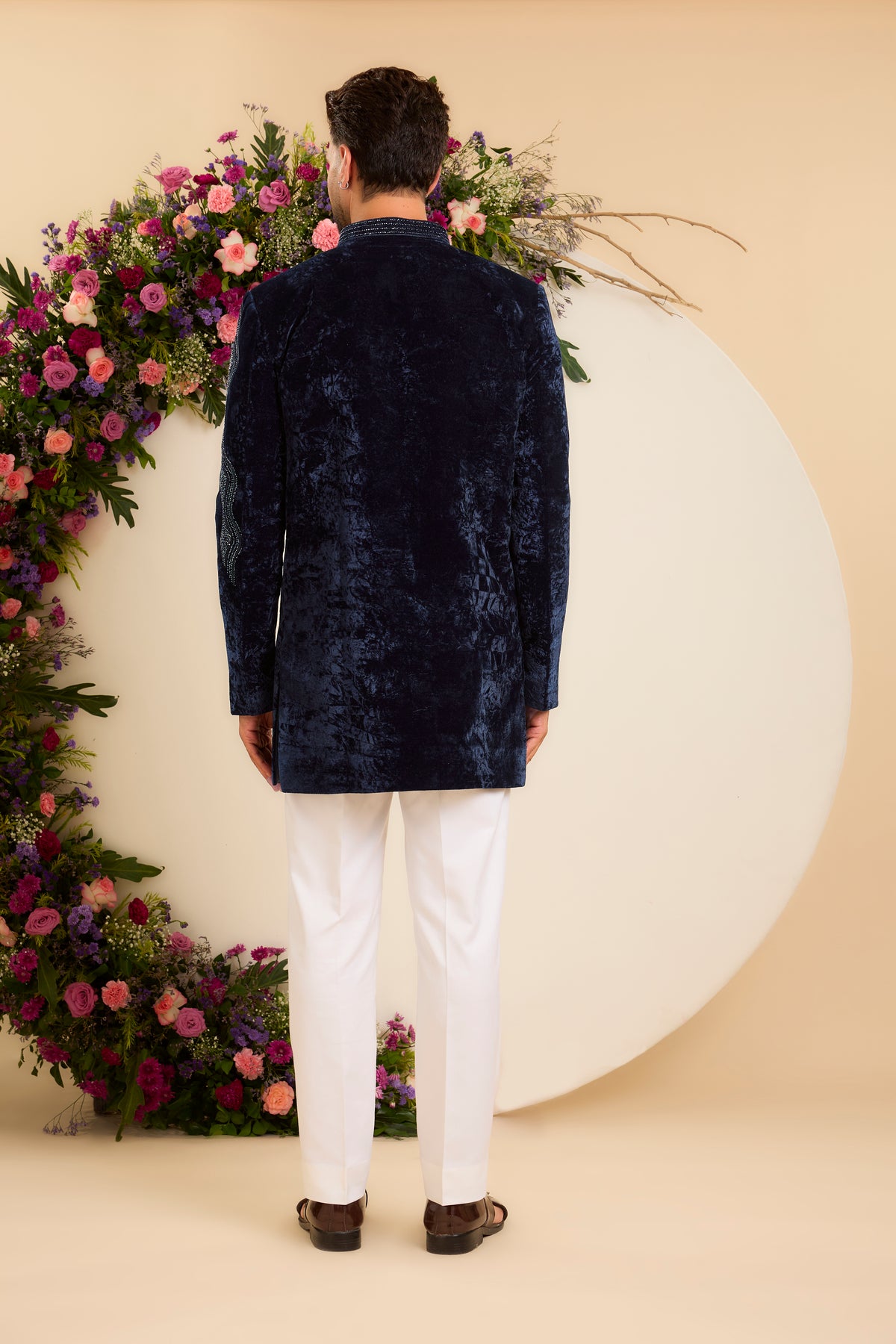 Midnight Navy Indo-Western Richly Worked in Cut-Dana