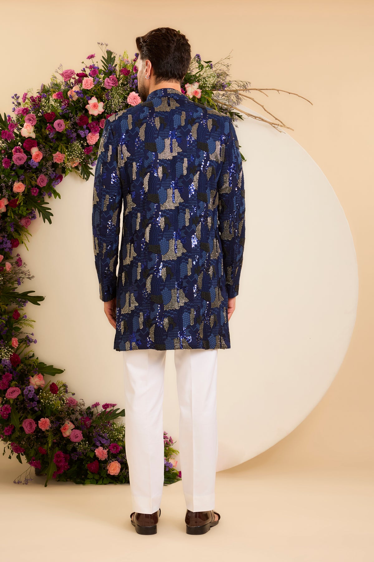 The Saphir -The Midnight blue  Cut-Dana short Sherwani