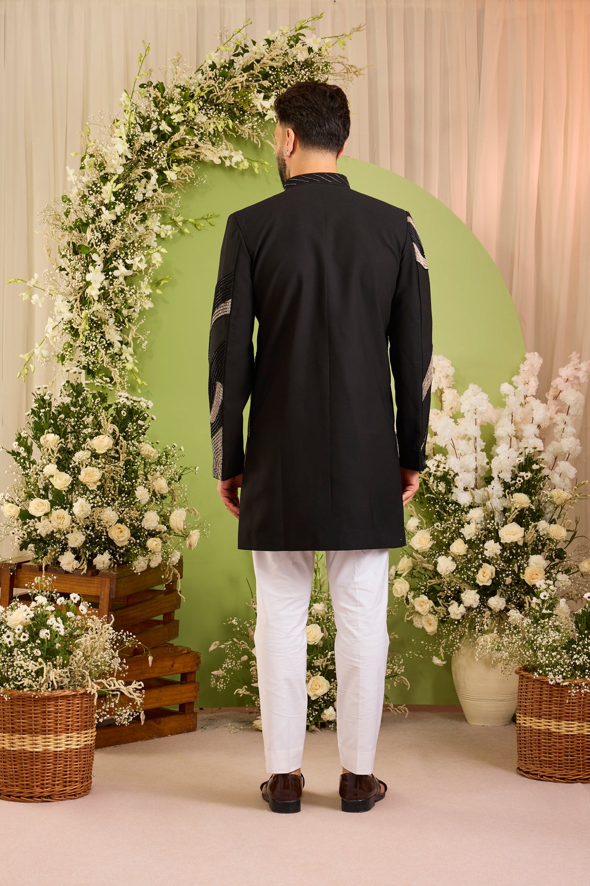 The Merceron — A Statement Black Indo-Western of Fine Handwork