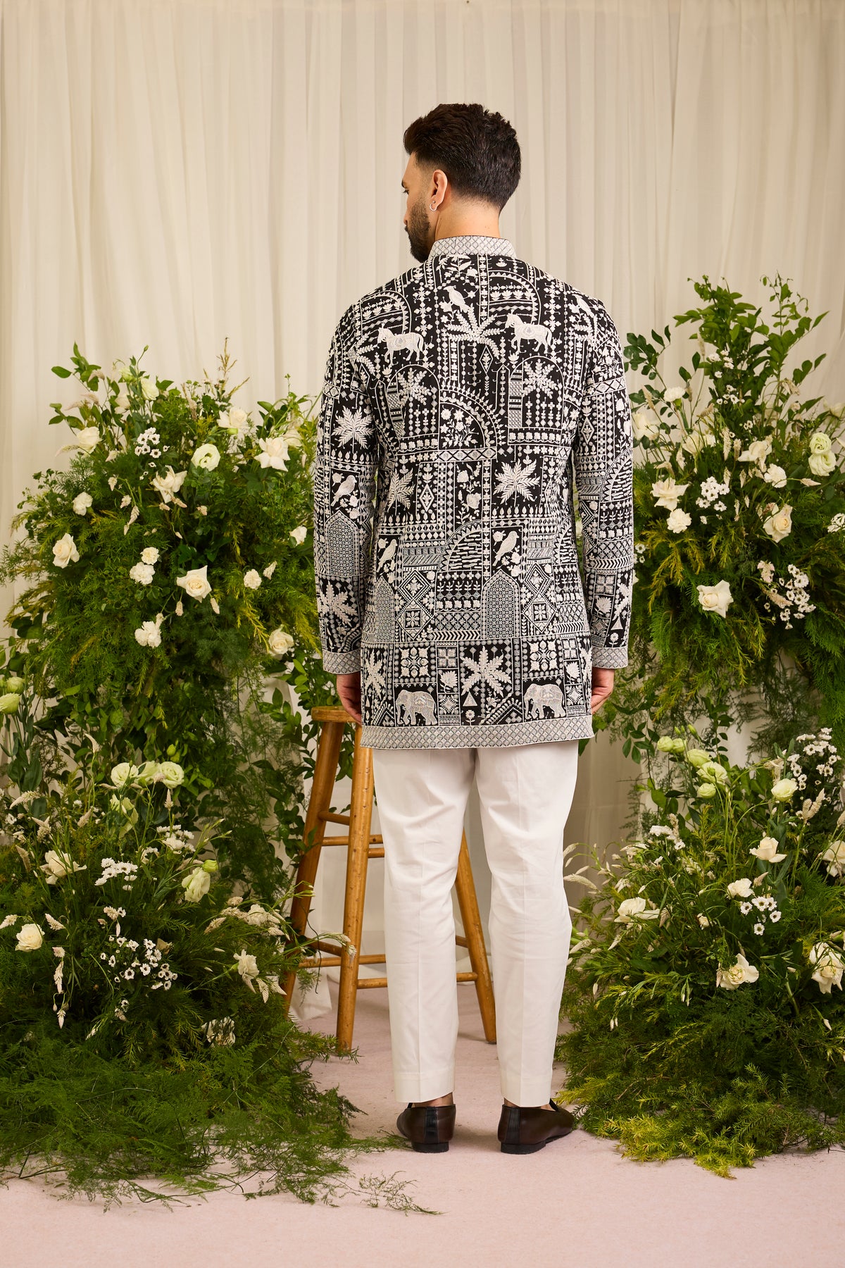 The Imperial — A Black Kurta Alive with Flora and Fauna