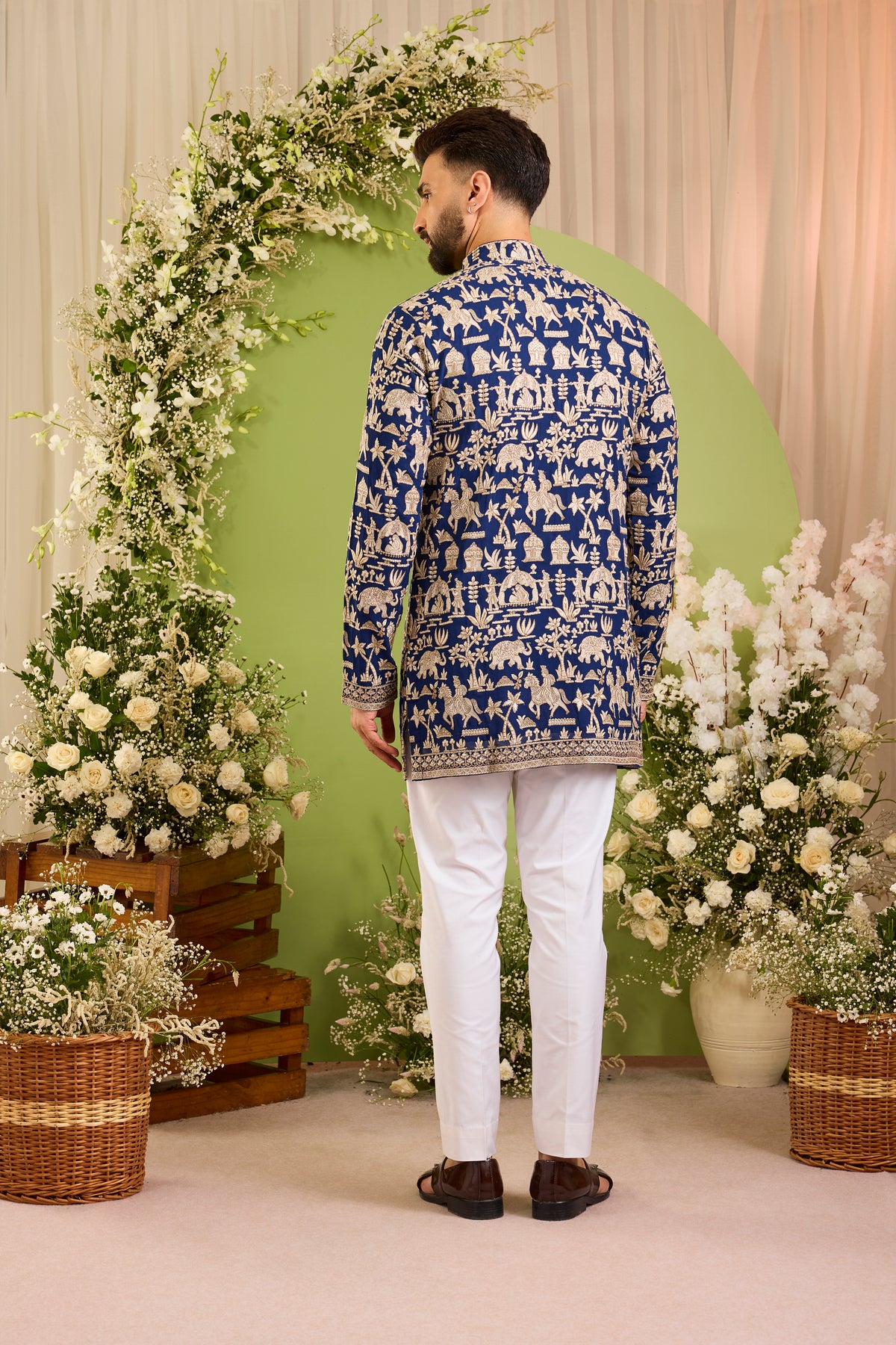 The Imperial Court — A Royal Blue Kurta of Mughal era Grandeur