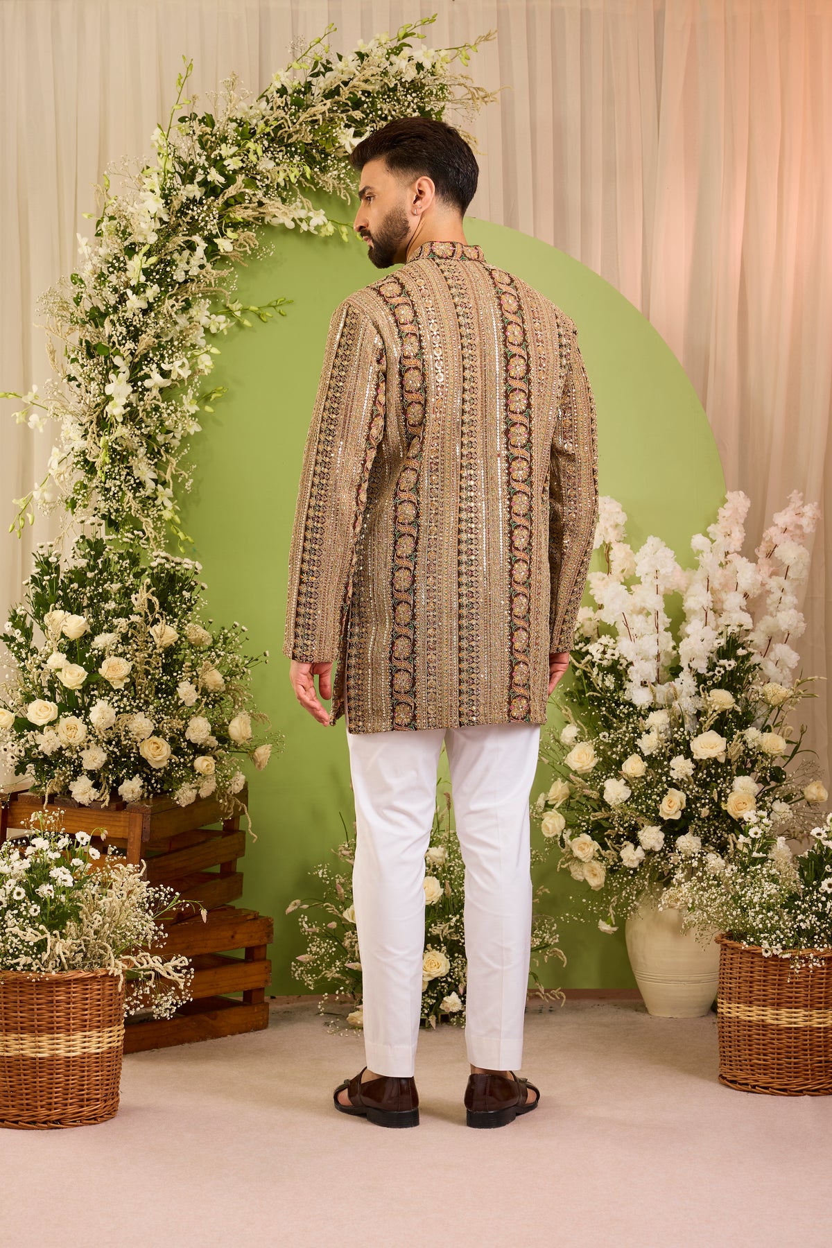 The Bellarive — A Multicoloured Kurta Draped in Zari and Sequins