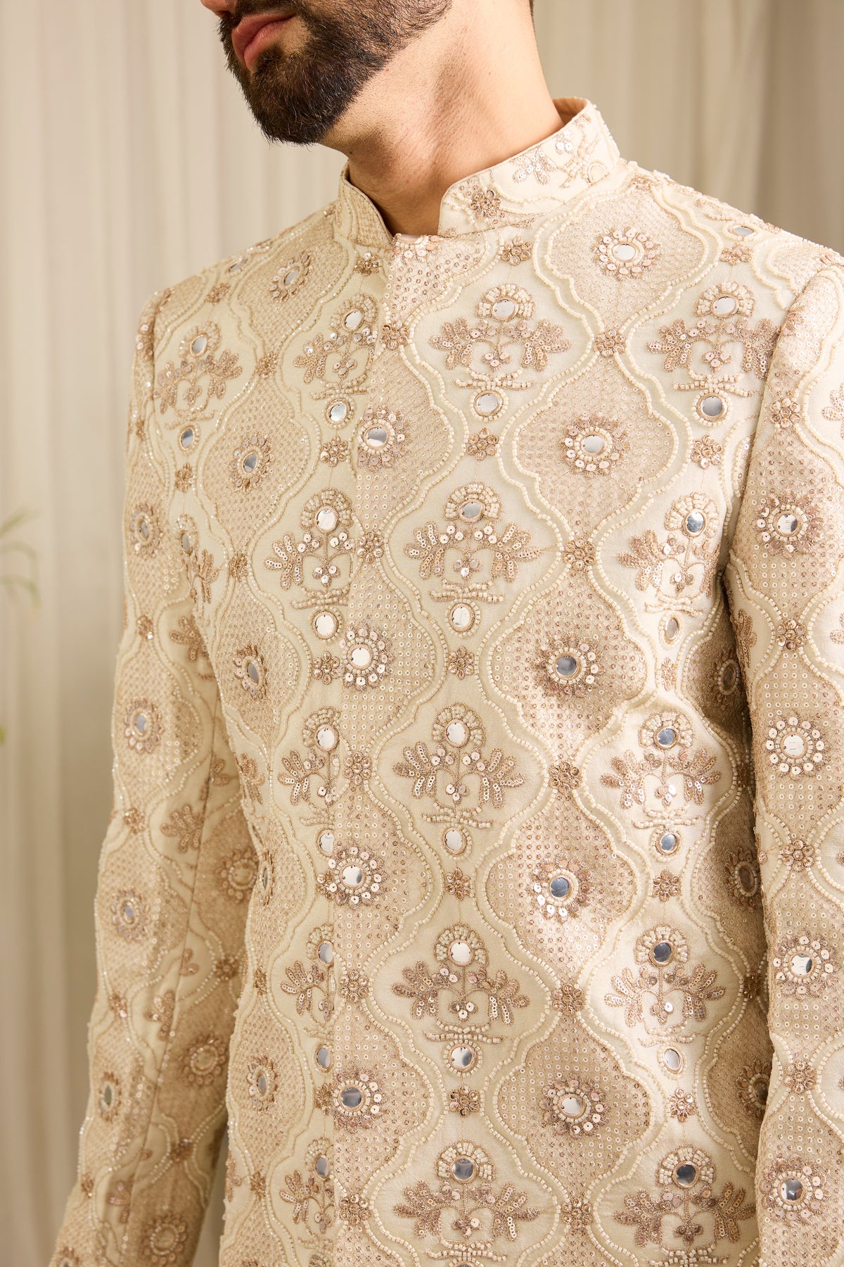 The Capella — A Golden Indo-Western with Ivory Cut-Dana