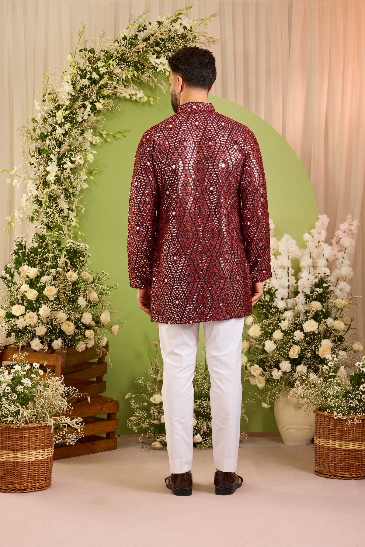 The Haute - A Statement maroon Kurta with Mirror work Detailing