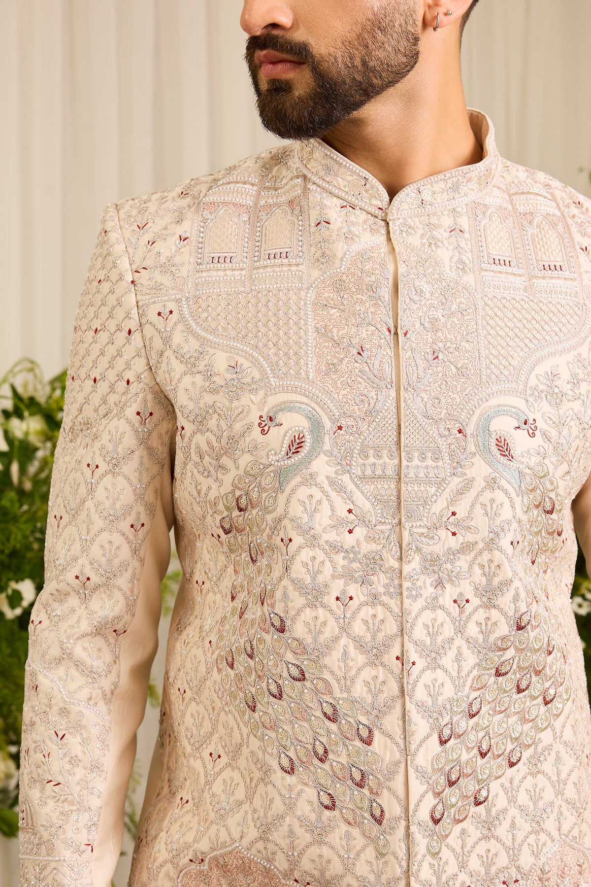 The Château Royale - An Ivory Sherwani Crafted in Intricate Handwork