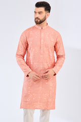 peach floral thread workkurta - kasbahmen