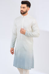 white-blue ombre shaded kurta - kasbahmen