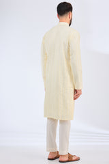 ivory cream sequined kurta - kasbahmen