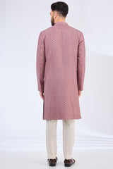 onion pink silk sherwani with cut dana work - kasbahmen