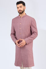 onion pink silk sherwani with cut dana work - kasbahmen