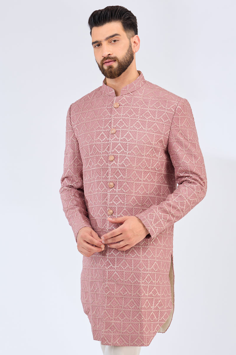 onion pink roonion pink royal cut silk sherwani yal cut silk sherwani - kasbahmen