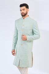 sea green thread work sherwani - kasbahmen