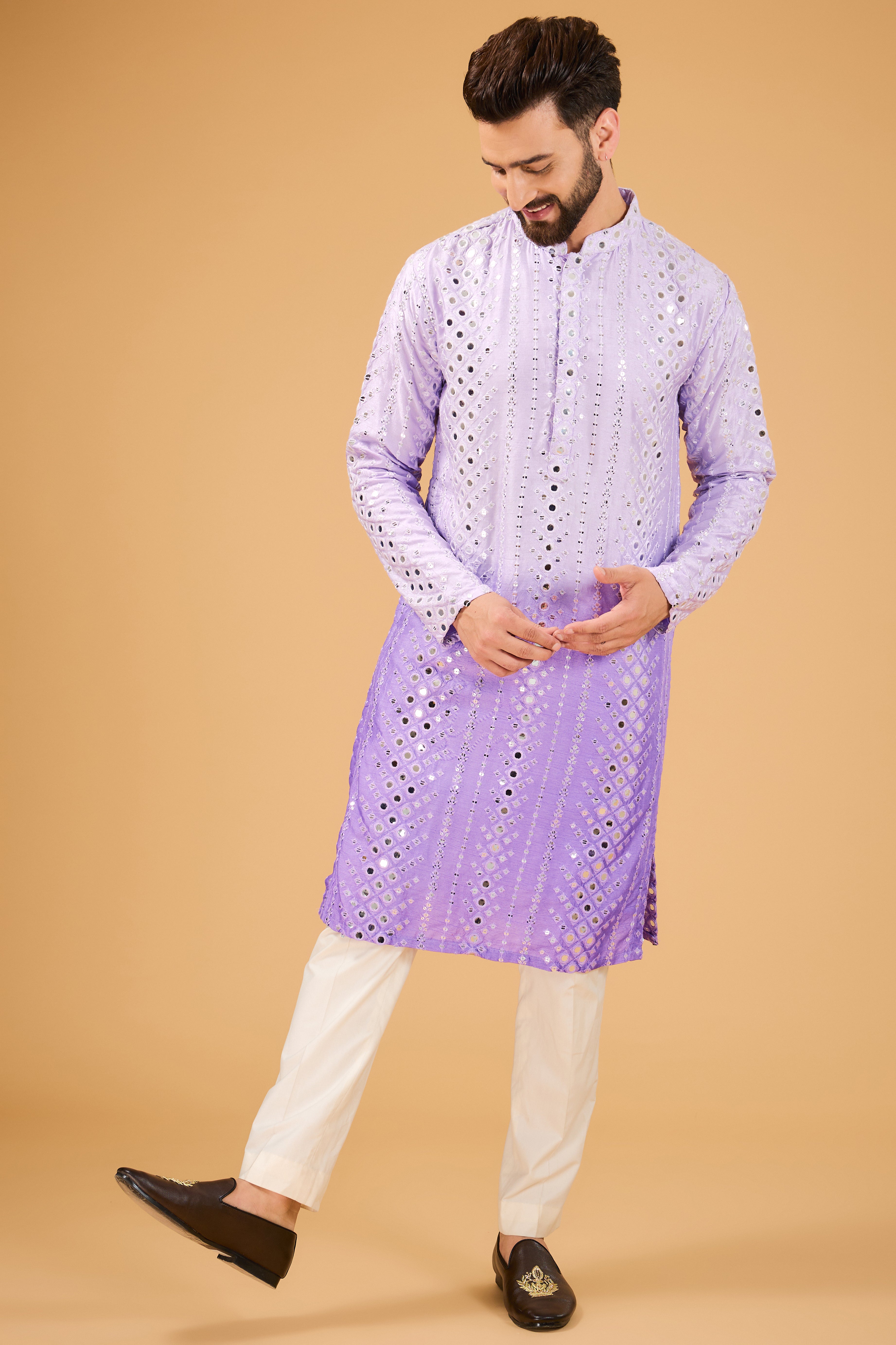 Signature ombre purple shaded kurta - kasbahmen