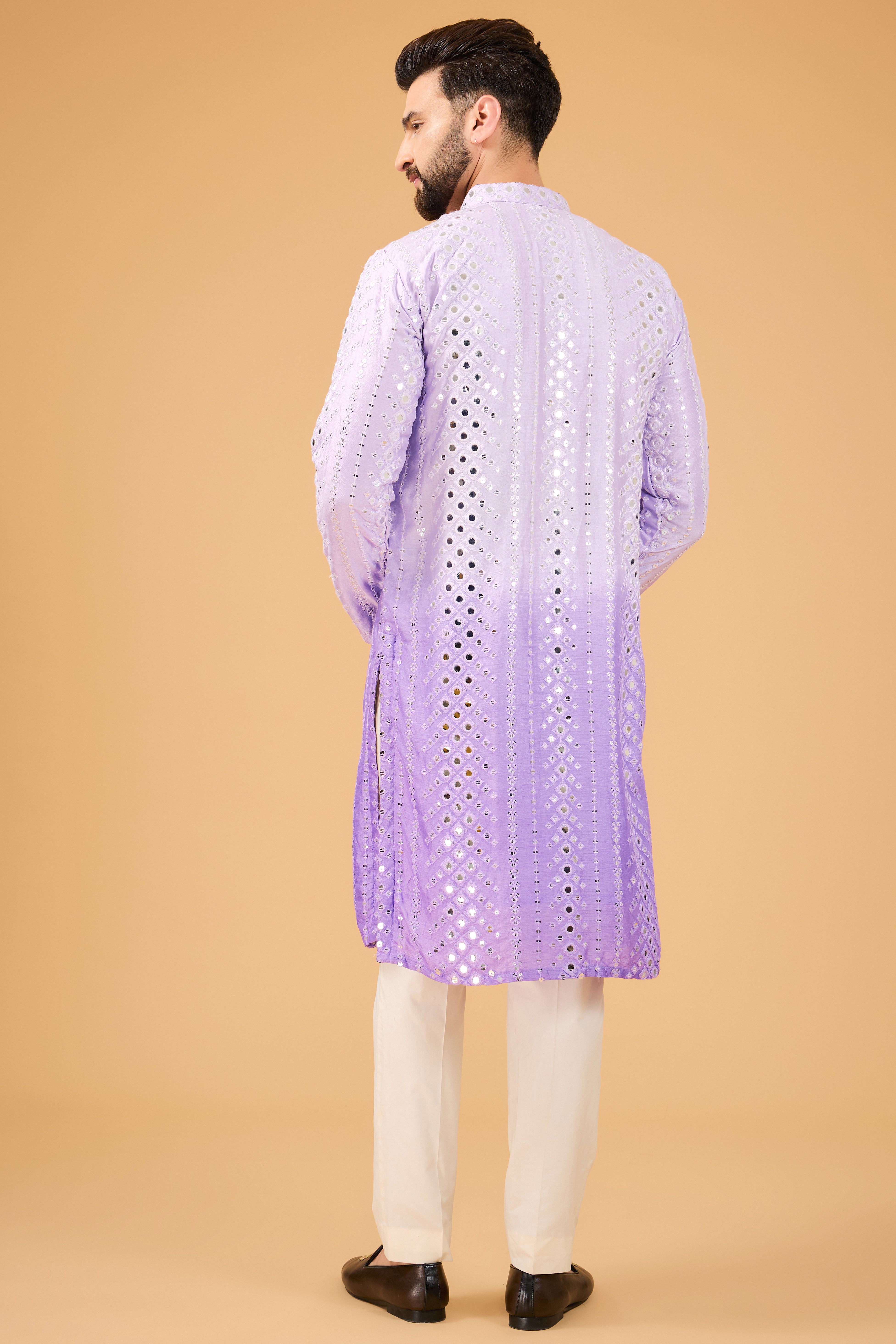 Signature ombre purple shaded kurta - kasbahmen