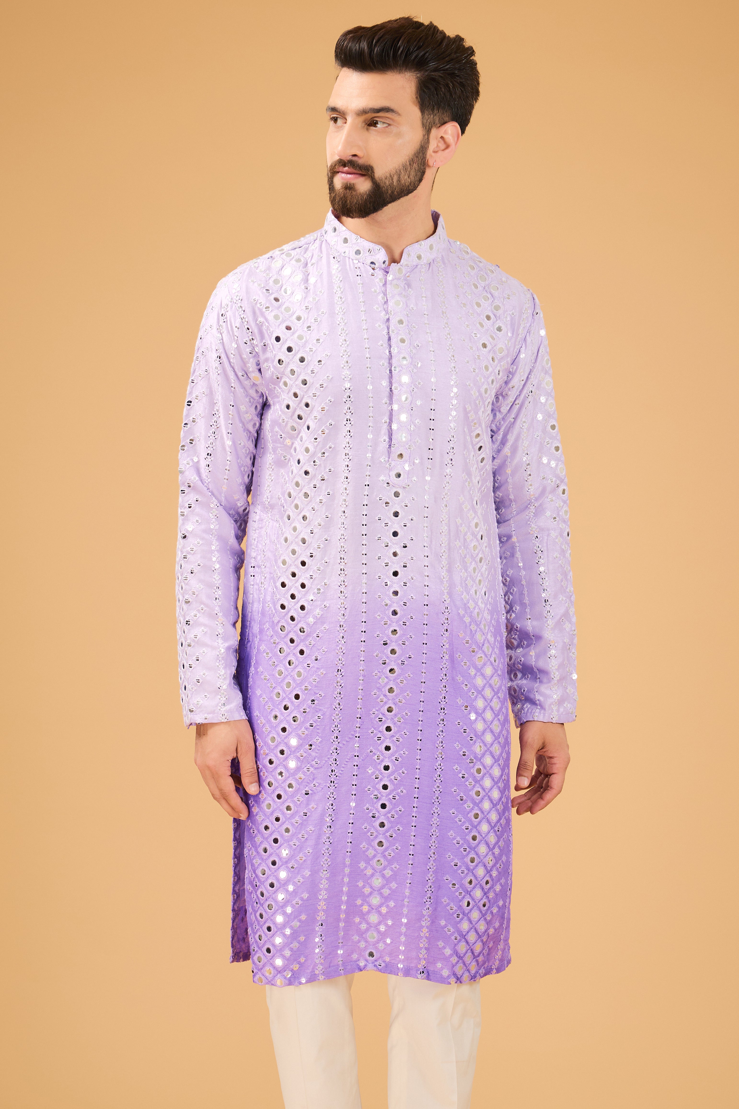 Signature ombre purple shaded kurta - kasbahmen