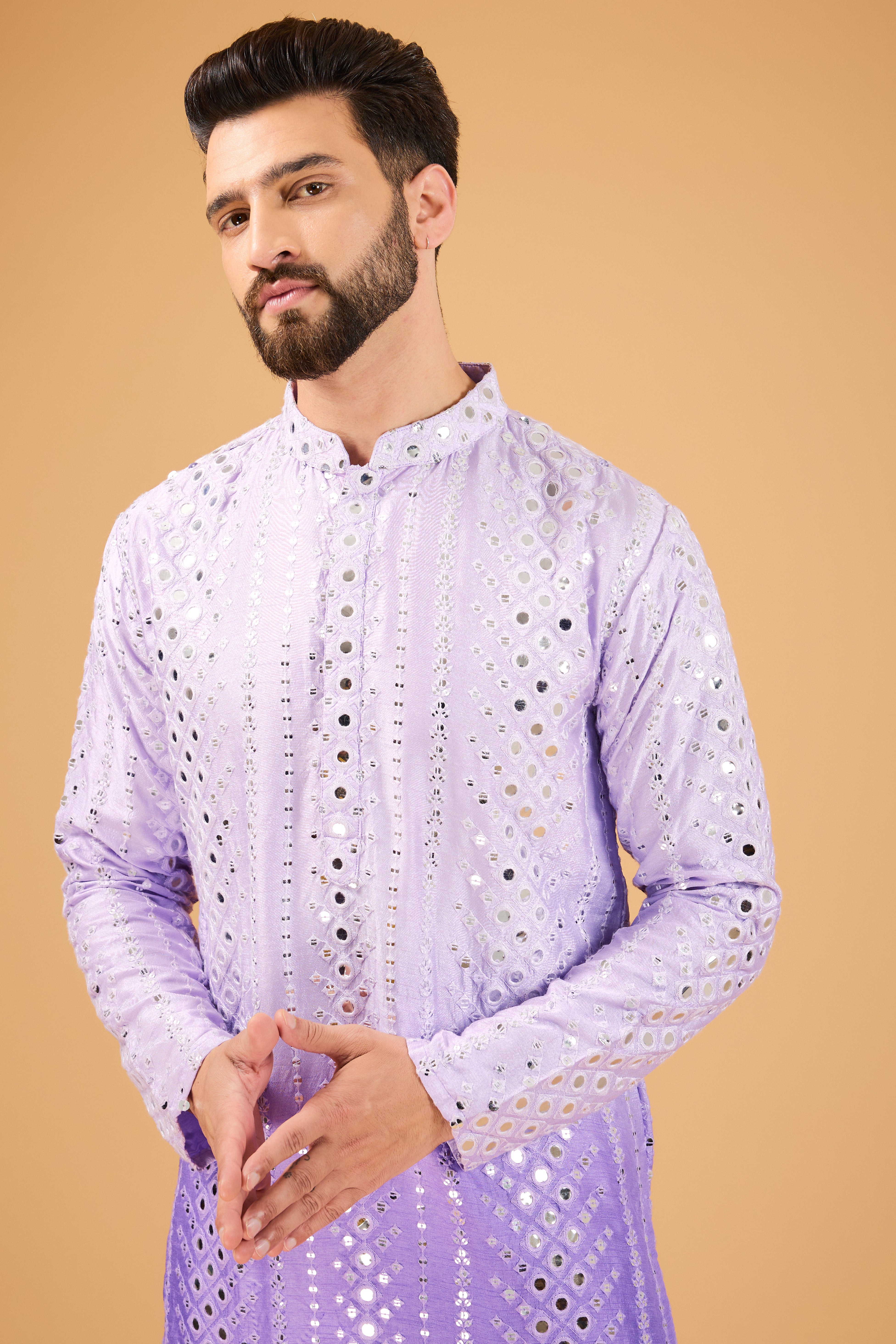 Signature ombre purple shaded kurta - kasbahmen