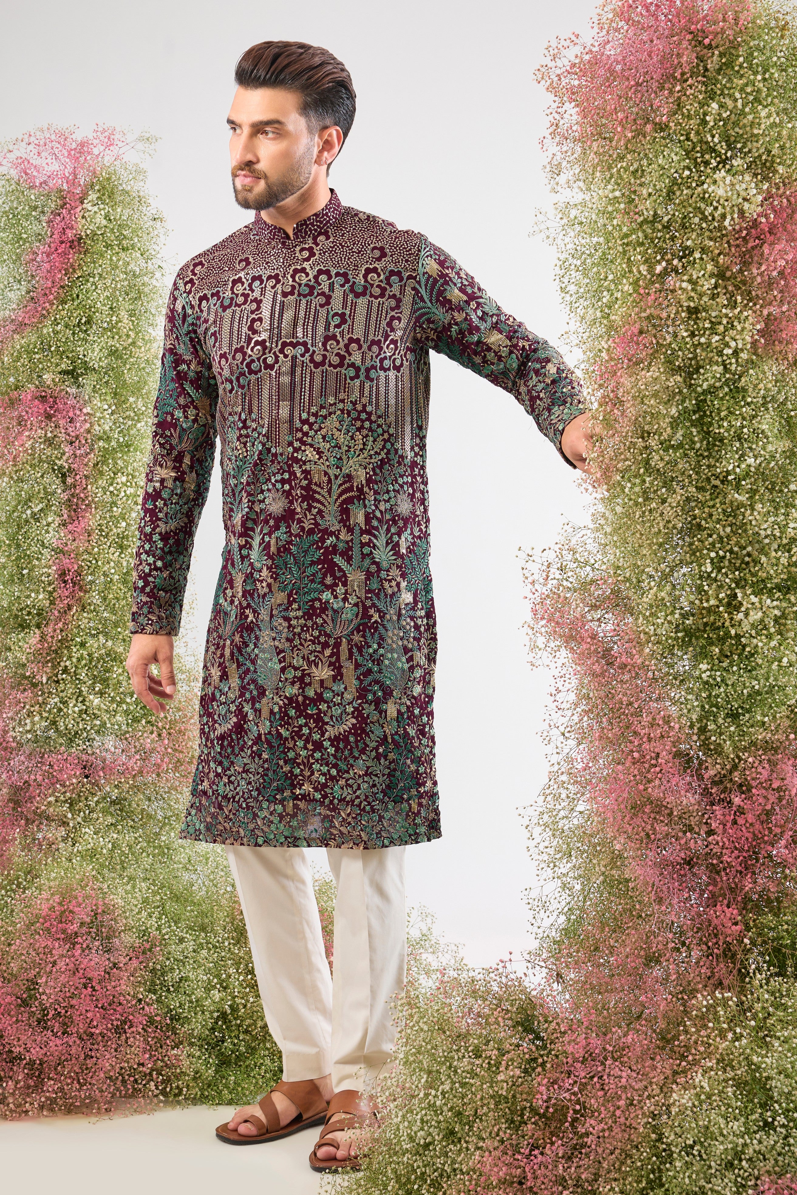 The MASTERPIECE everyone is buying! Our Wine Kurta with Detailed Sequin Work and Dazzling Floral Embroidery is officially our HOT SELLER!