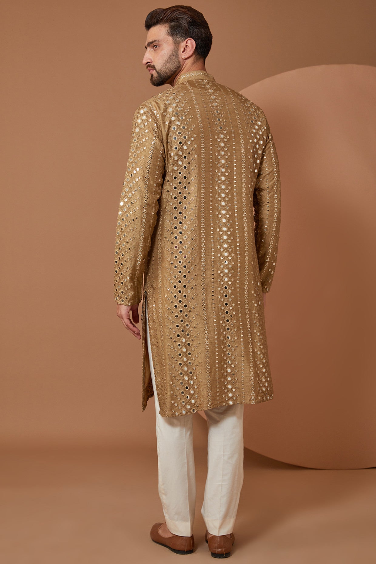 Signature Copper Mirrorwork Kurta - kasbahmen