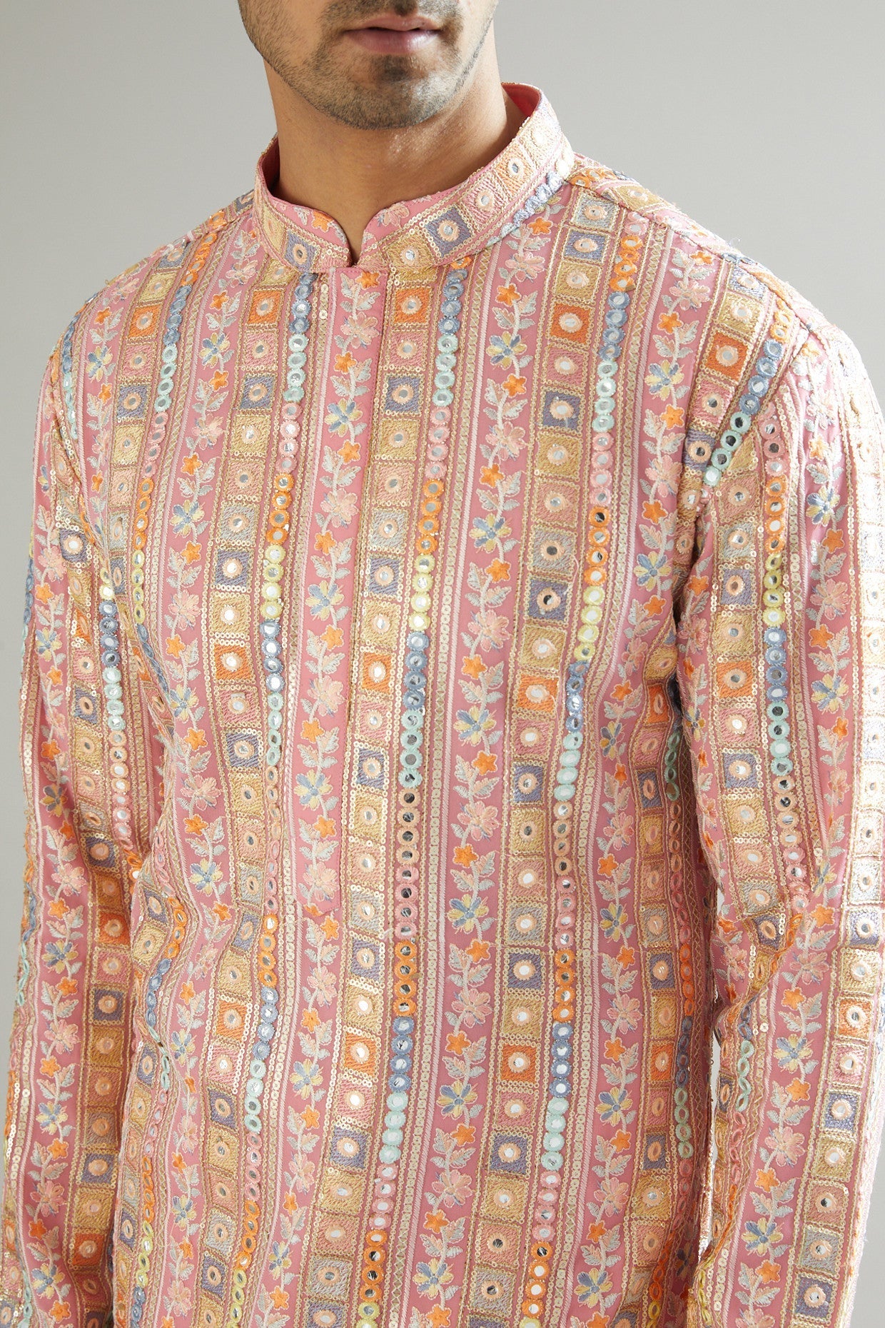 Rouge Pink Embroidered Kurta - kasbahmen