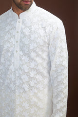 White chikankari kurta