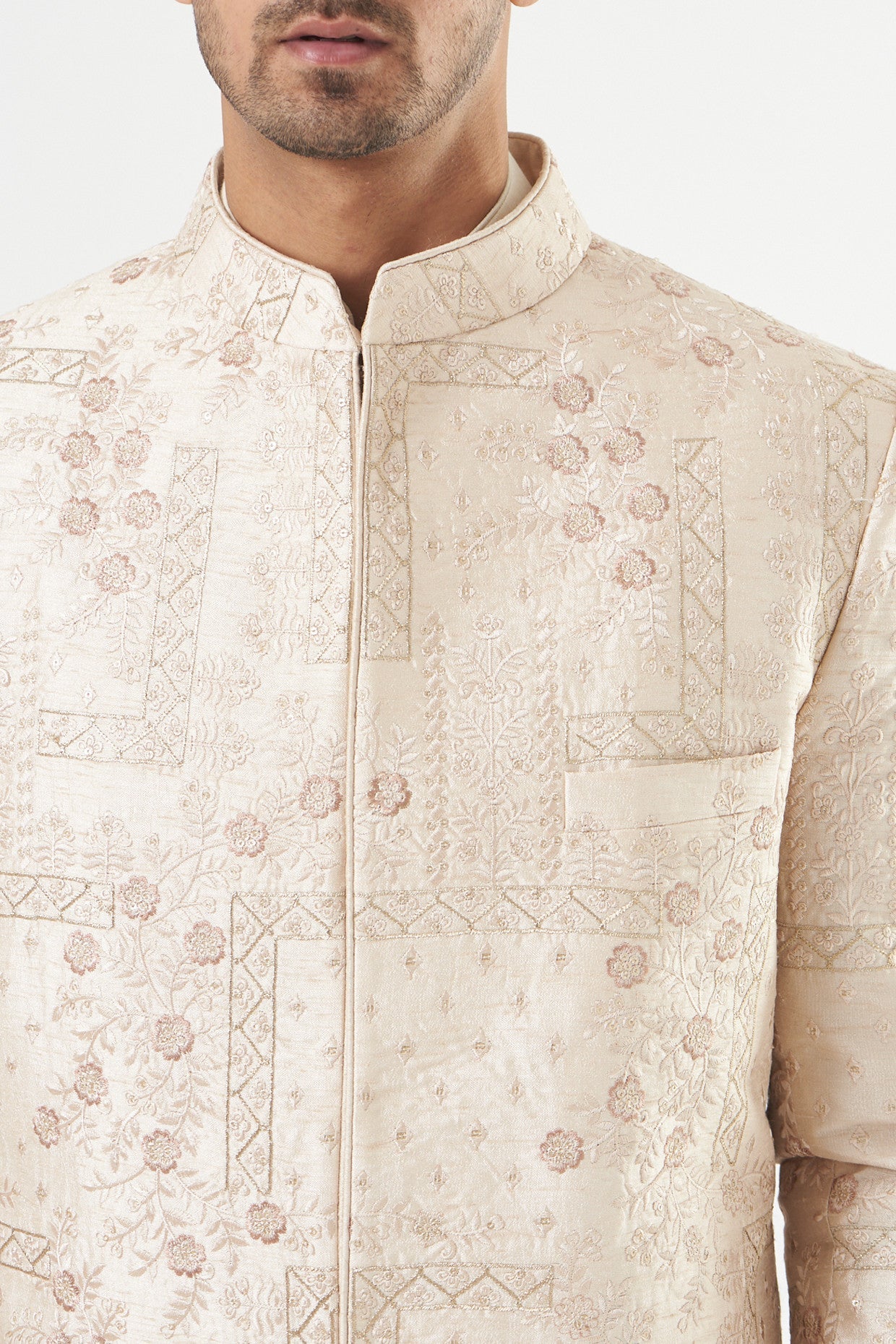 Ivory Embroidered Sherwani - kasbahmen