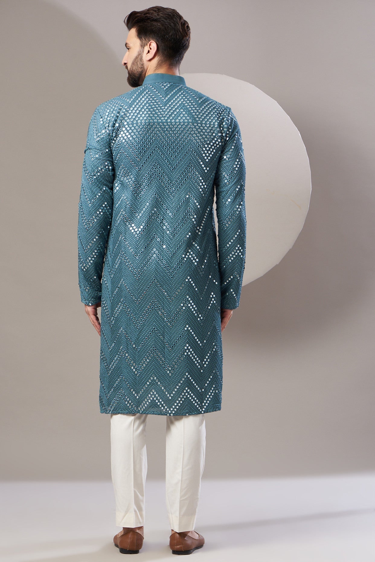 Signature mirror work kurta - kasbahmen