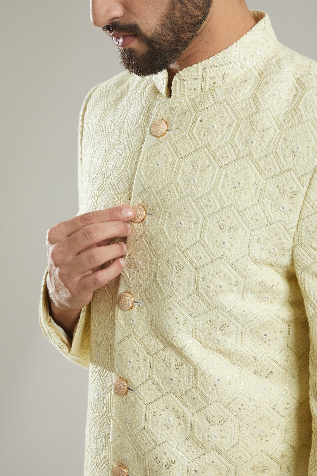 Lime Silk Indo Western Jacket - kasbahmen