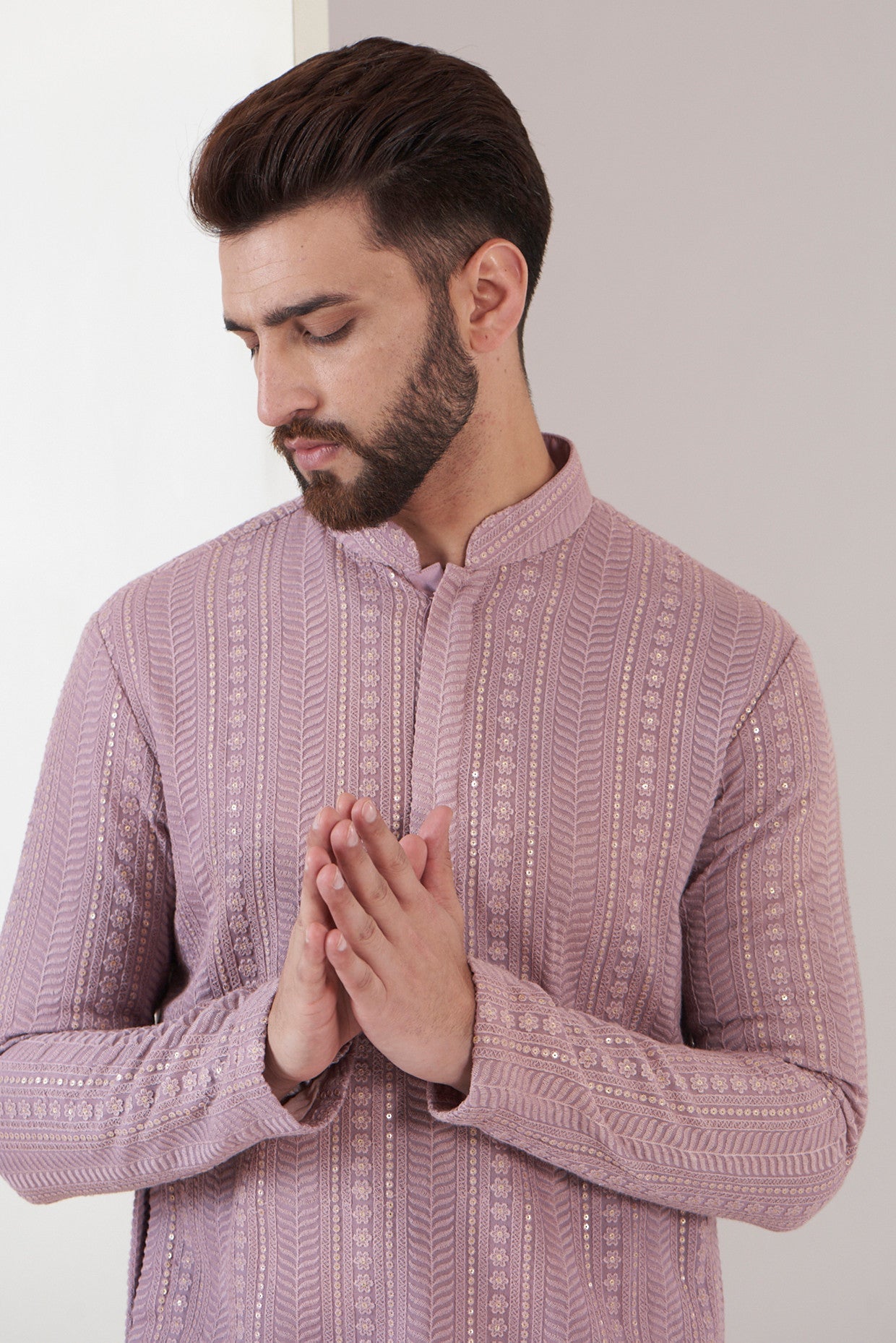 Lilac embroidered kurta - kasbahmen