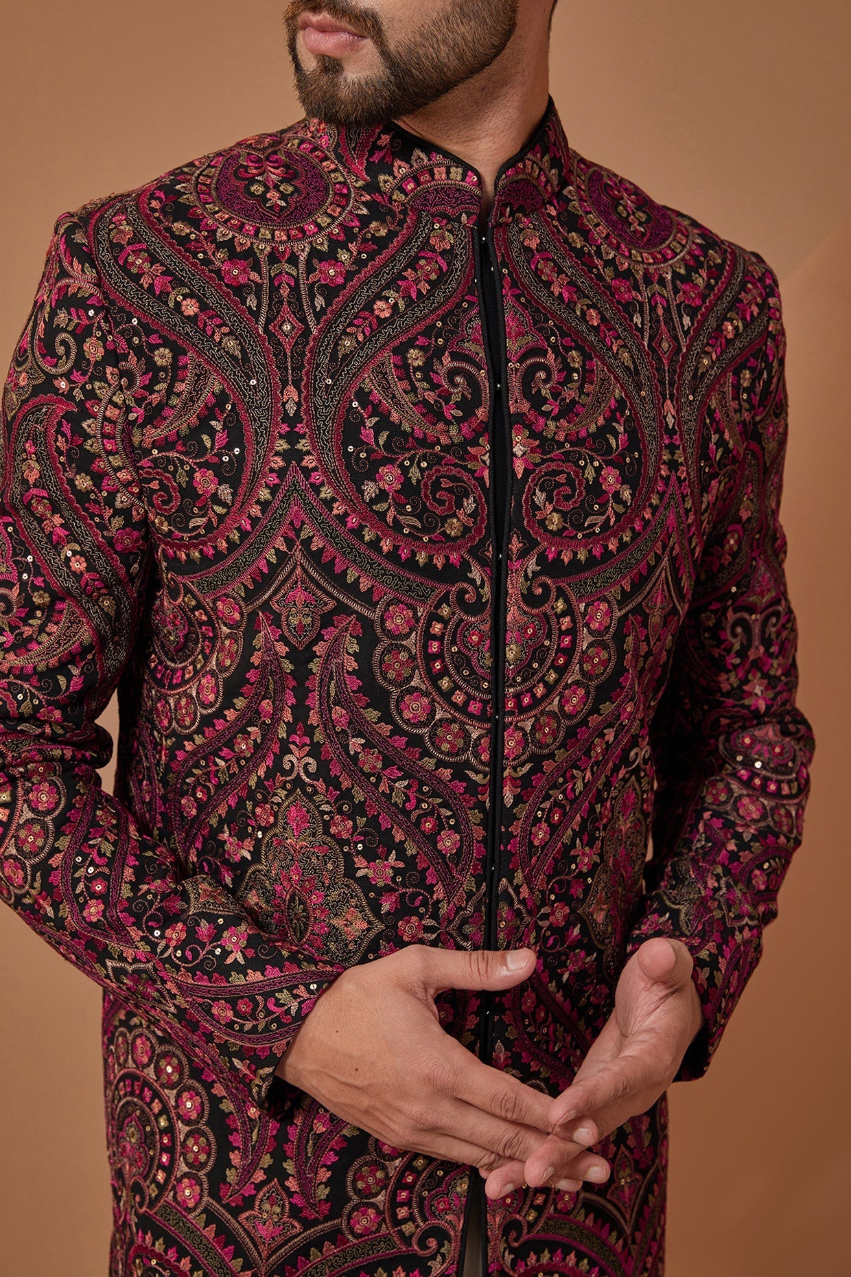 Kashmiri Embroidered Sherwani - kasbahmen