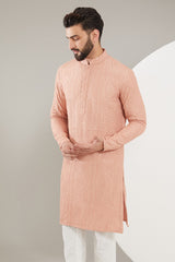 Peach chikankari kurta - kasbahmen