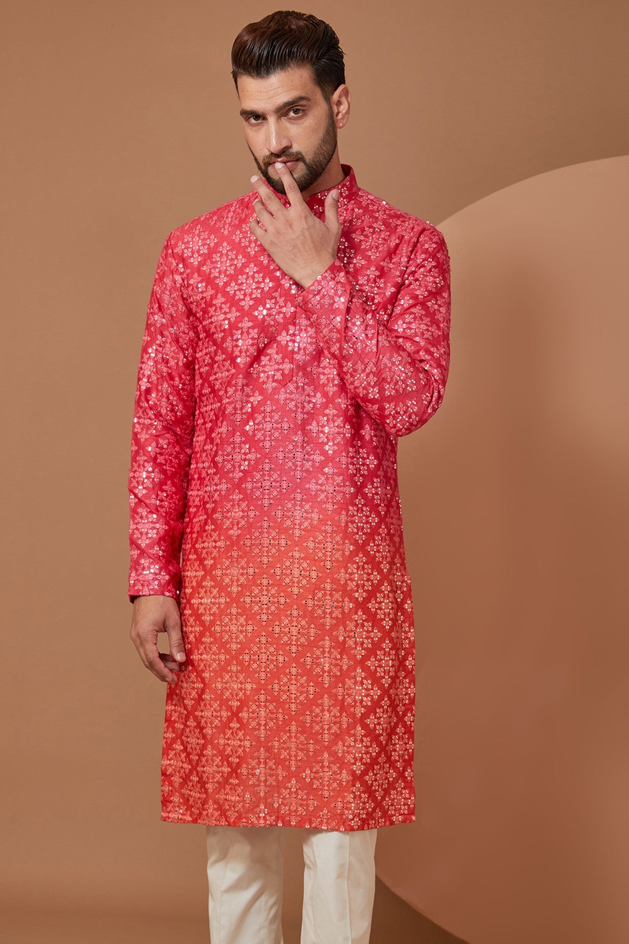 Ombre Mirror work Kurta - kasbahmen