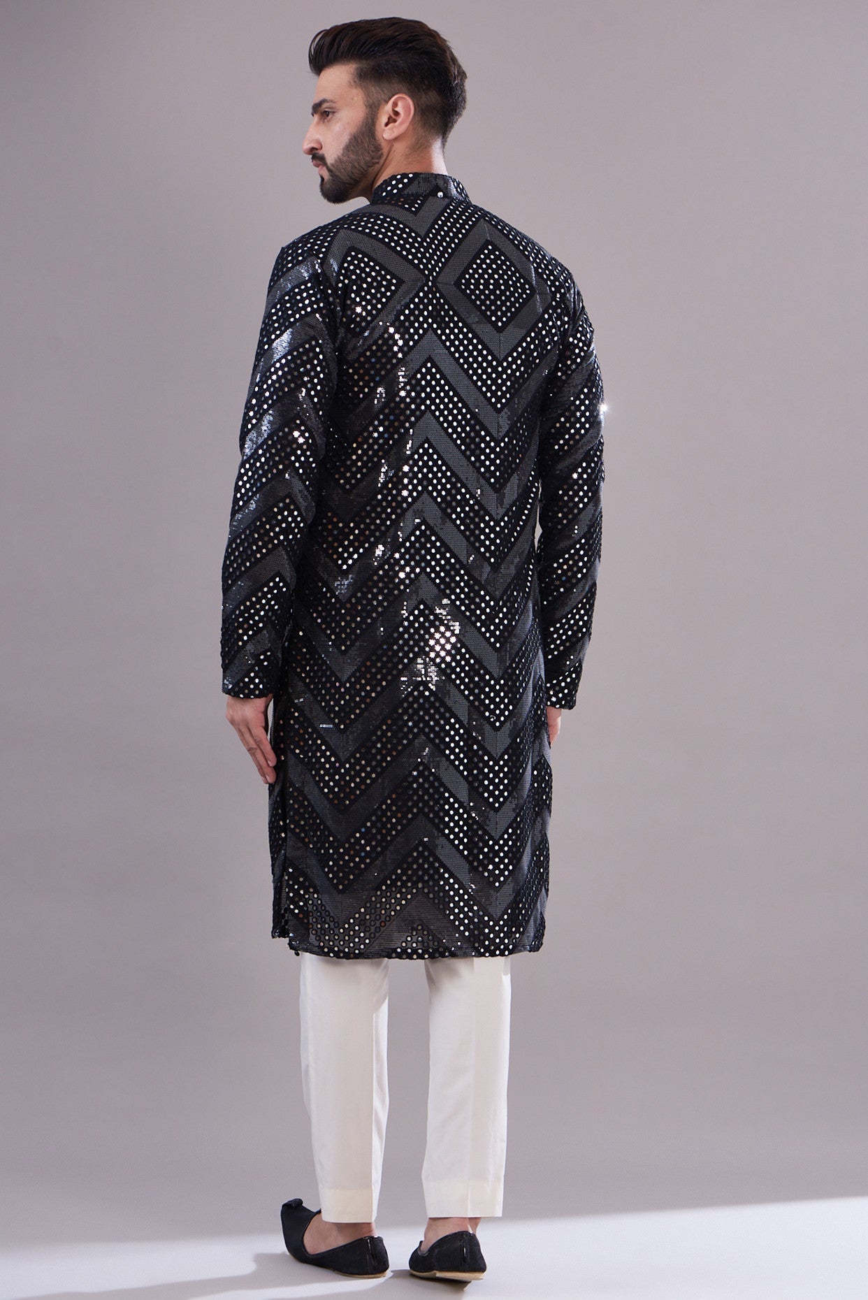 Black mirror work kurta - kasbahmen