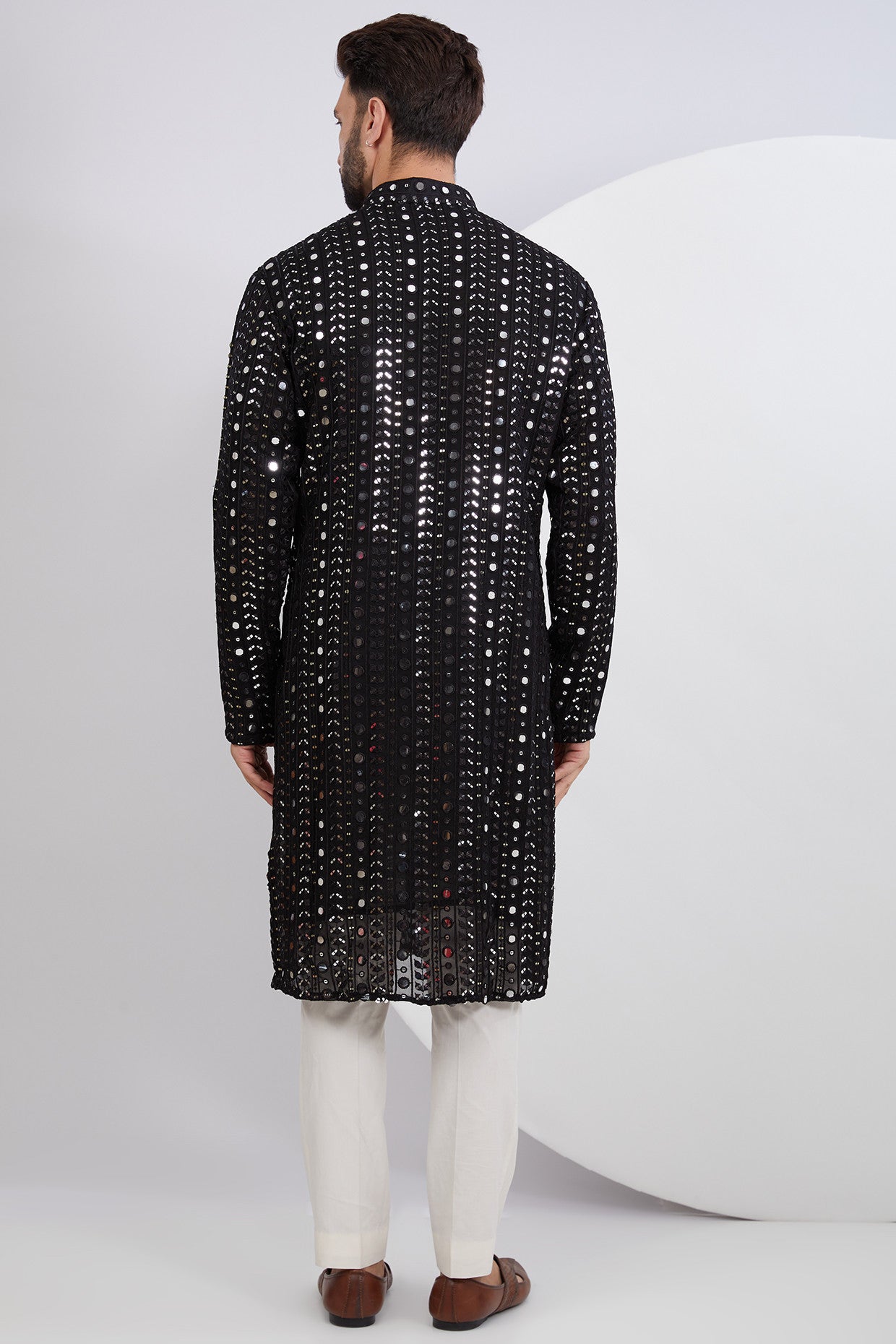 Black Mirrorwork Kurta - kasbahmen