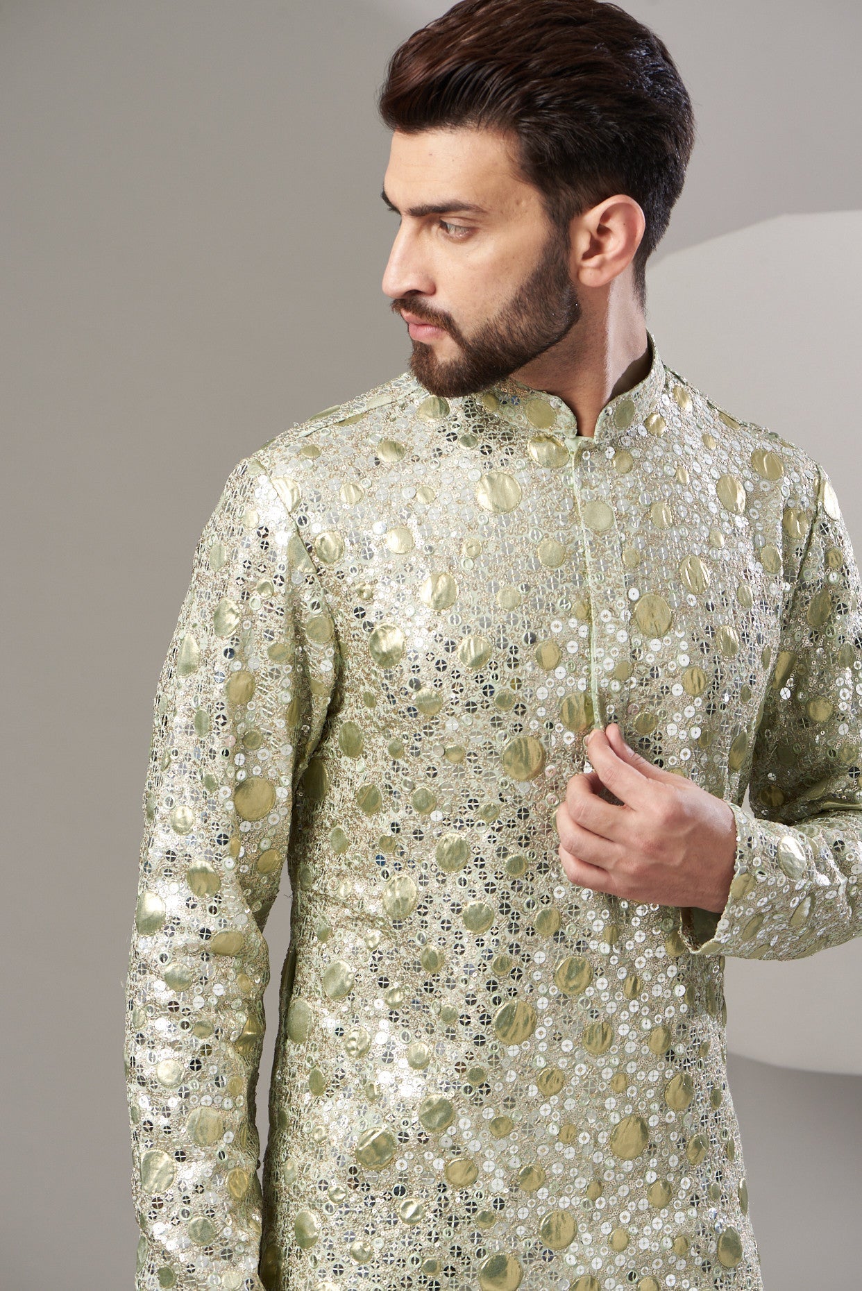 formal royal embrodried sequenced kurta - kasbahmen