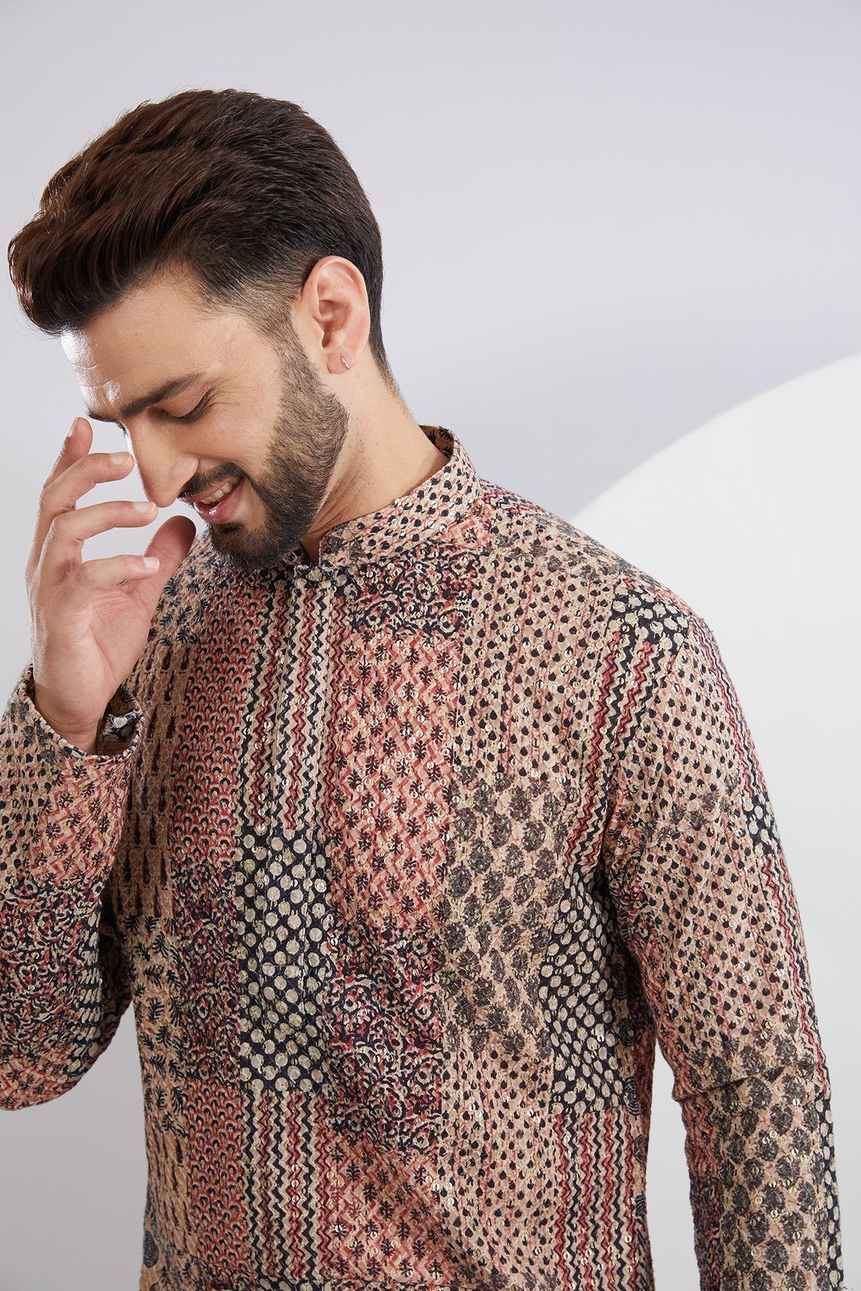 Kalamkari Print and Embroidered Kurta - kasbahmen