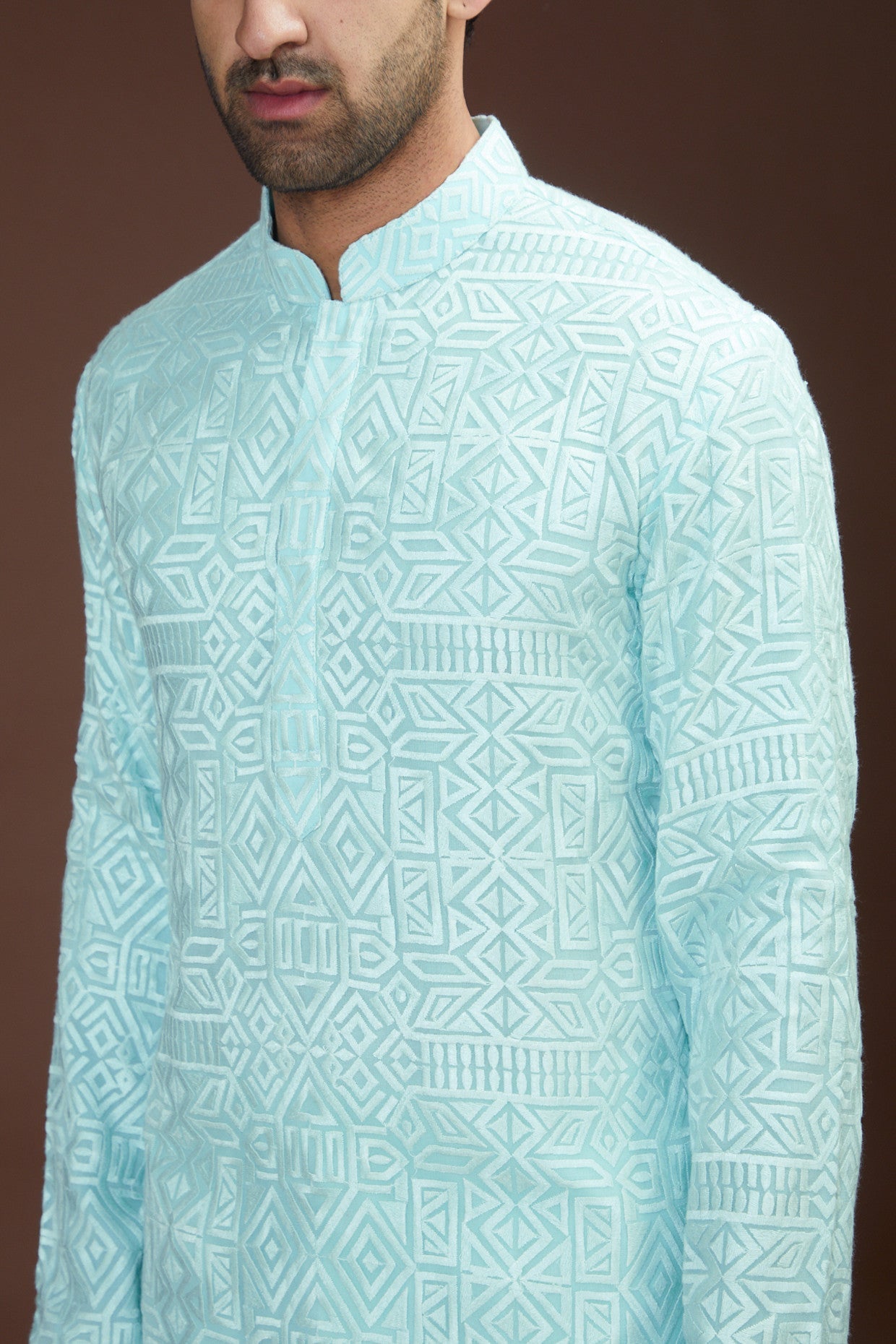 Pastel blue chikankari kurta - kasbahmen