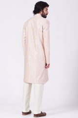 Blush Pink Sequins Embroidered Sherwani - kasbahmen