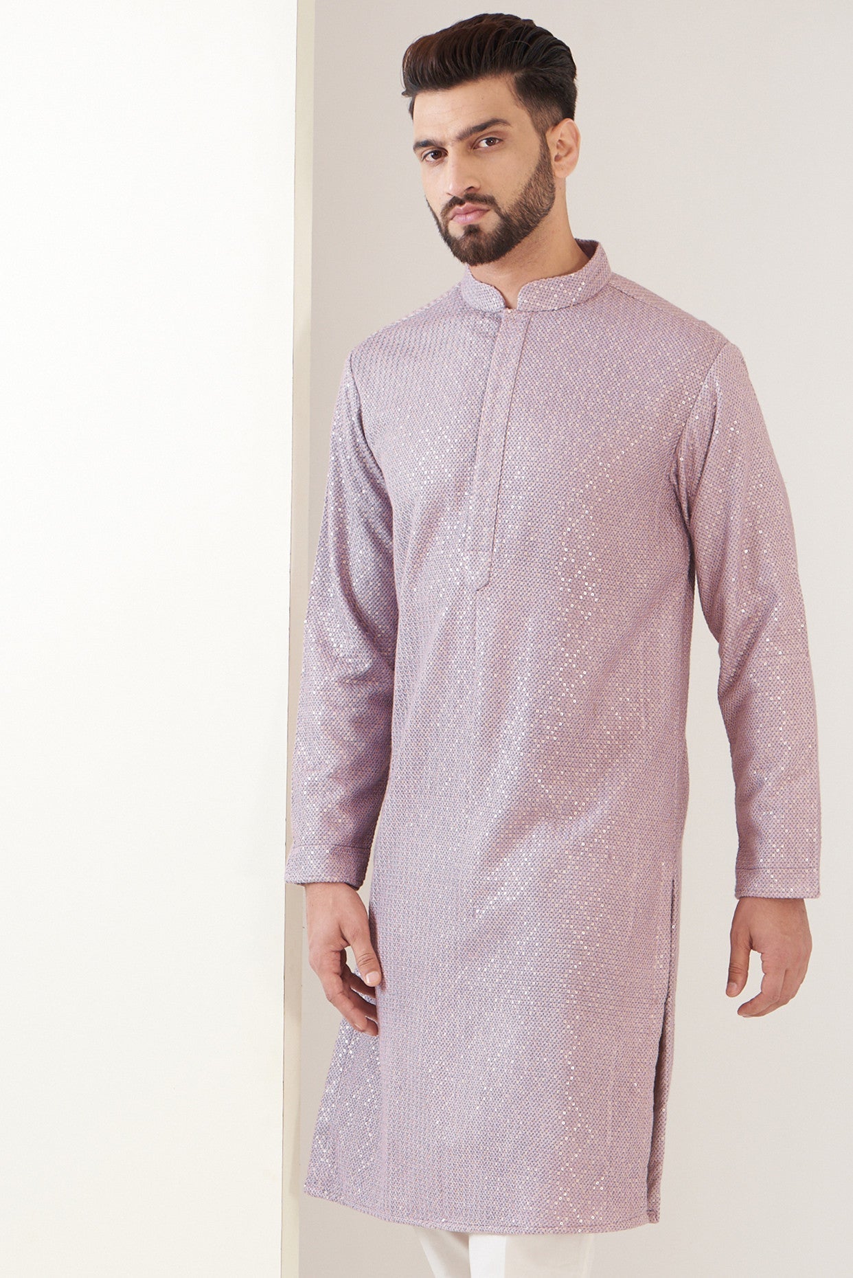 Lilac sequenced kurta - kasbahmen